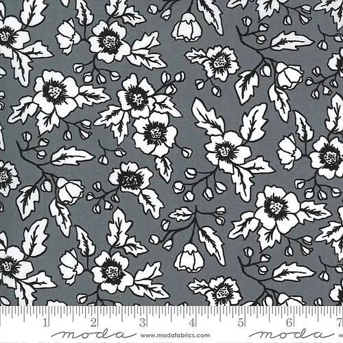 Fabric Moda Gray Floral Midnight Magic by the Quarter Yard 24100-14