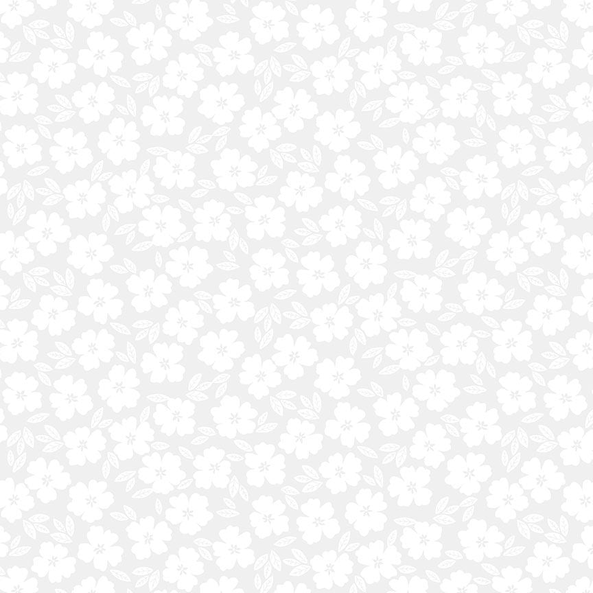 Fabric Dear Stella Posies Monochrome White by the Quarter Yard STELLA-P3053