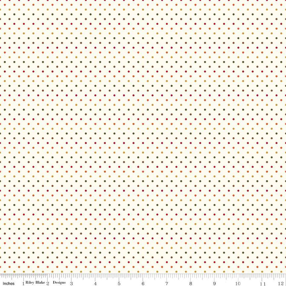Fabric Riley Blake Basics Autumn La Creme Swiss Dot by the Quarter Yard C600-AUTUMN