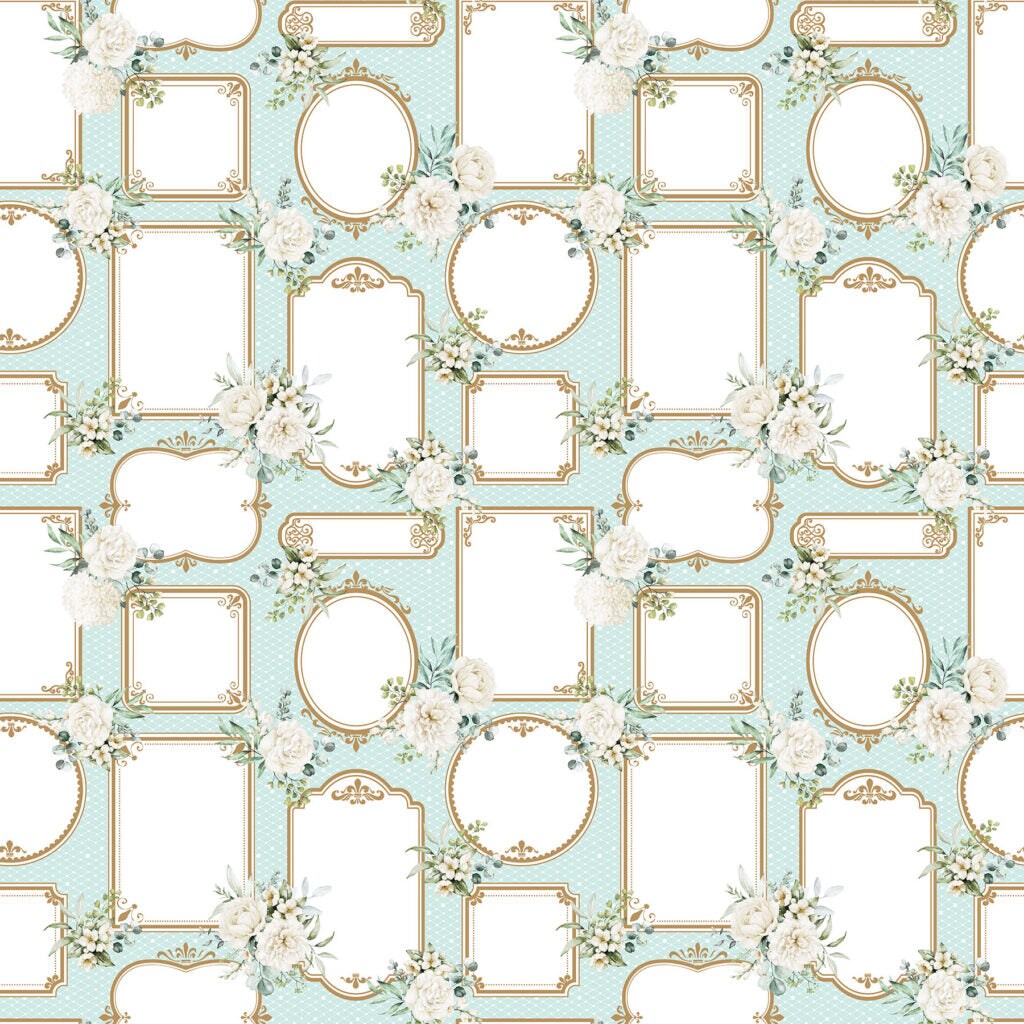 Fabric Northcott Turquoise Platters White Wedding by the Quarter Yard 28383-62