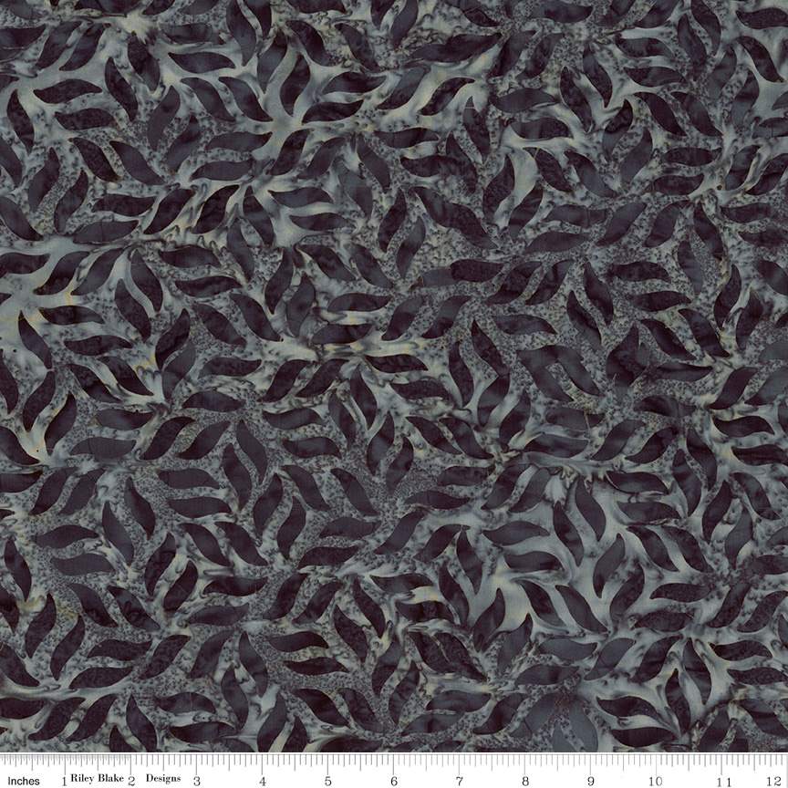 Fabric Riley Blake Gunsmoke Divine Vines Expressions Batiks by the Quarter Yard BT23301-156