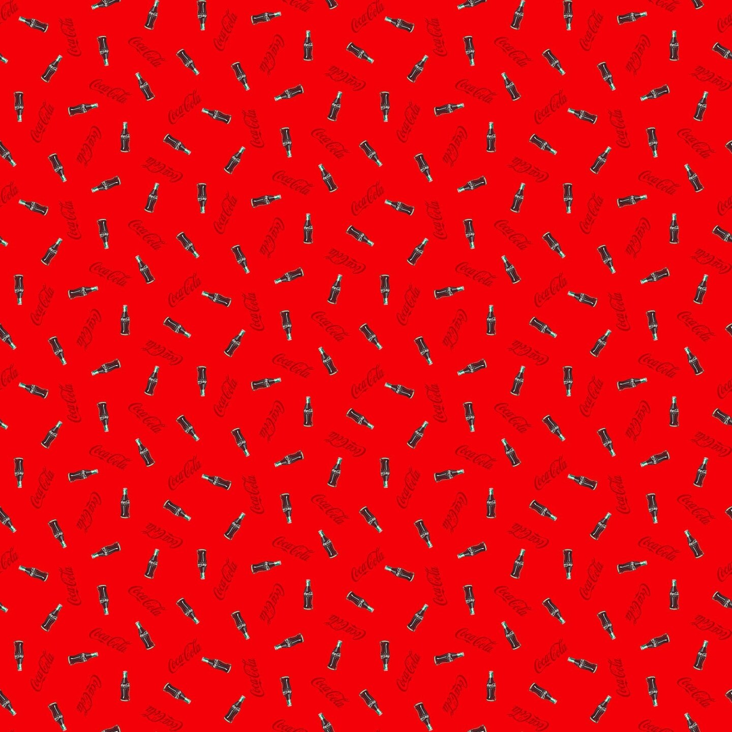 Fabric Northcott Red Bottle Toss Coca Cola by the Quarter Yard CC1008-26