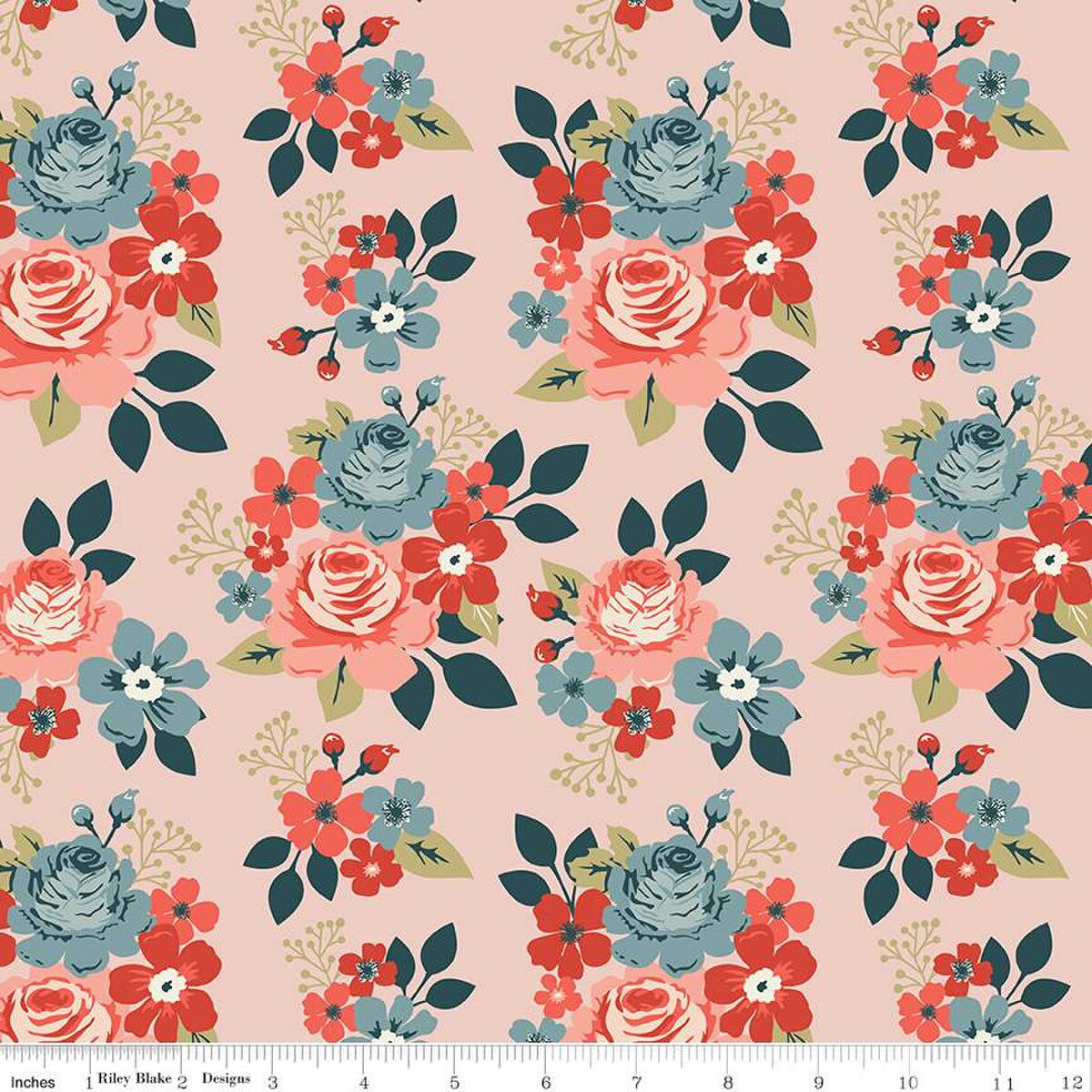 Fabric Riley Blake Blush Main Vintage Charm by the Quarter Yard C15270-BLUSH
