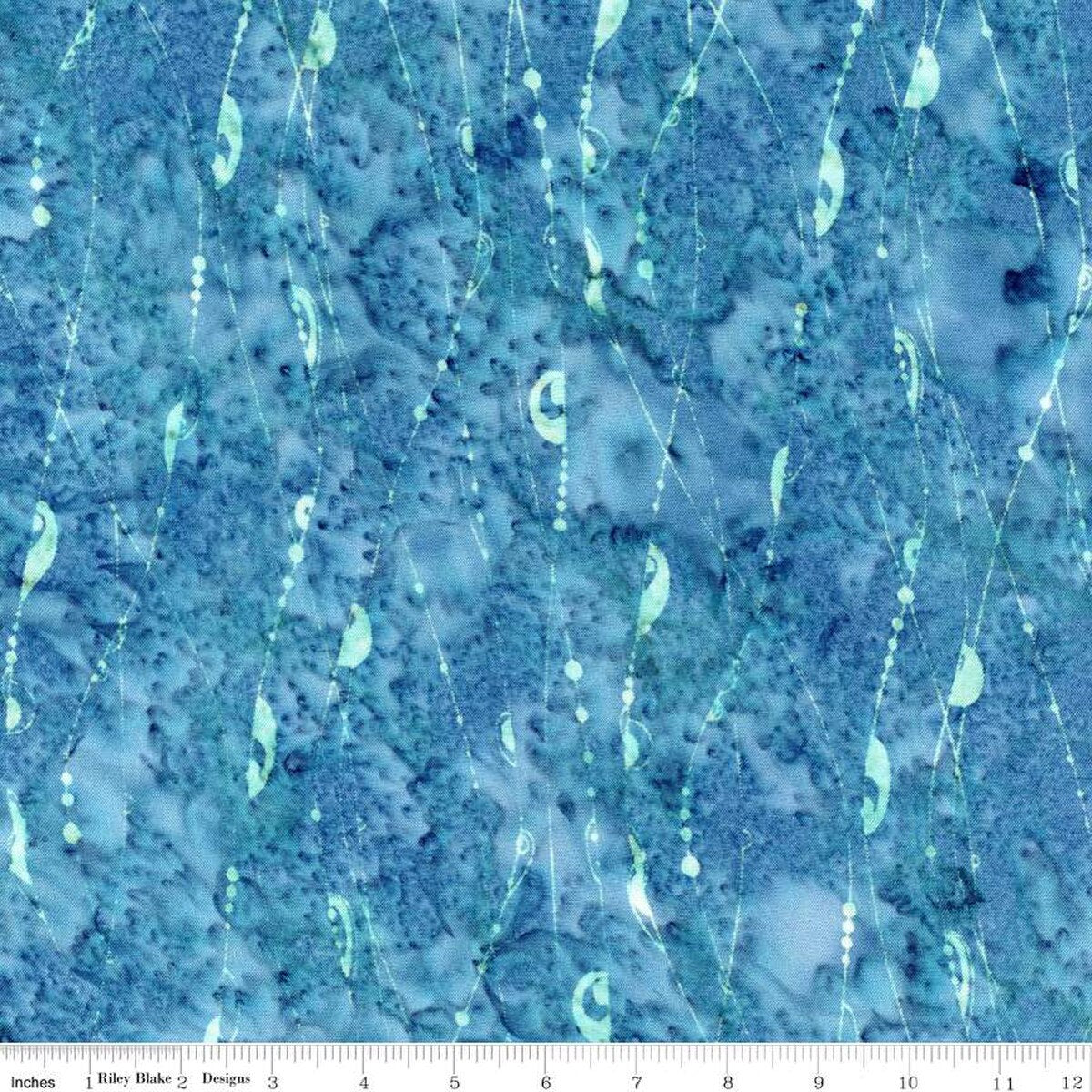 Fabric Riley Blake Rayon Batiks Misty Teal by the Quarter Yard BTR23130-273