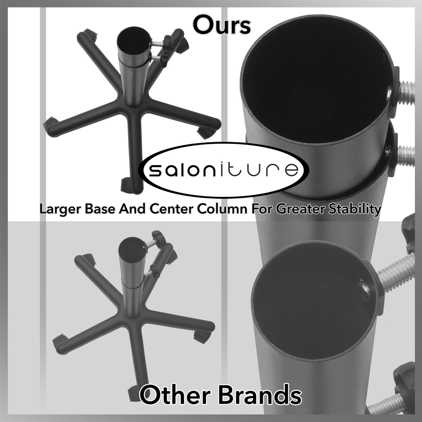 Saloniture Aluminum Salon Instrument Tray, Heavy-Duty Metal Rolling Base