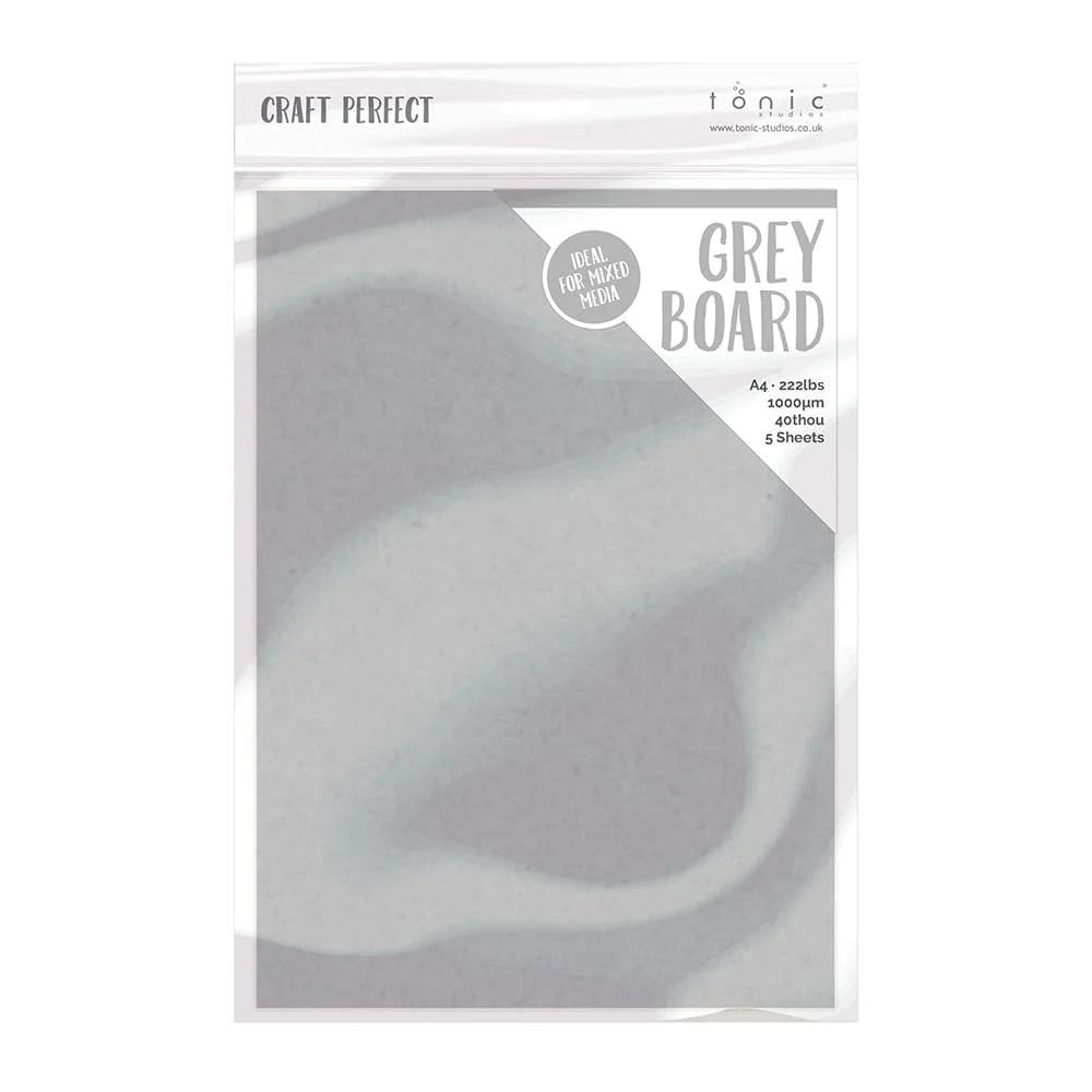 Craft Perfect Grey Board - A4 - 1mm thick - 600gsm 5/pkg CLEARANCE