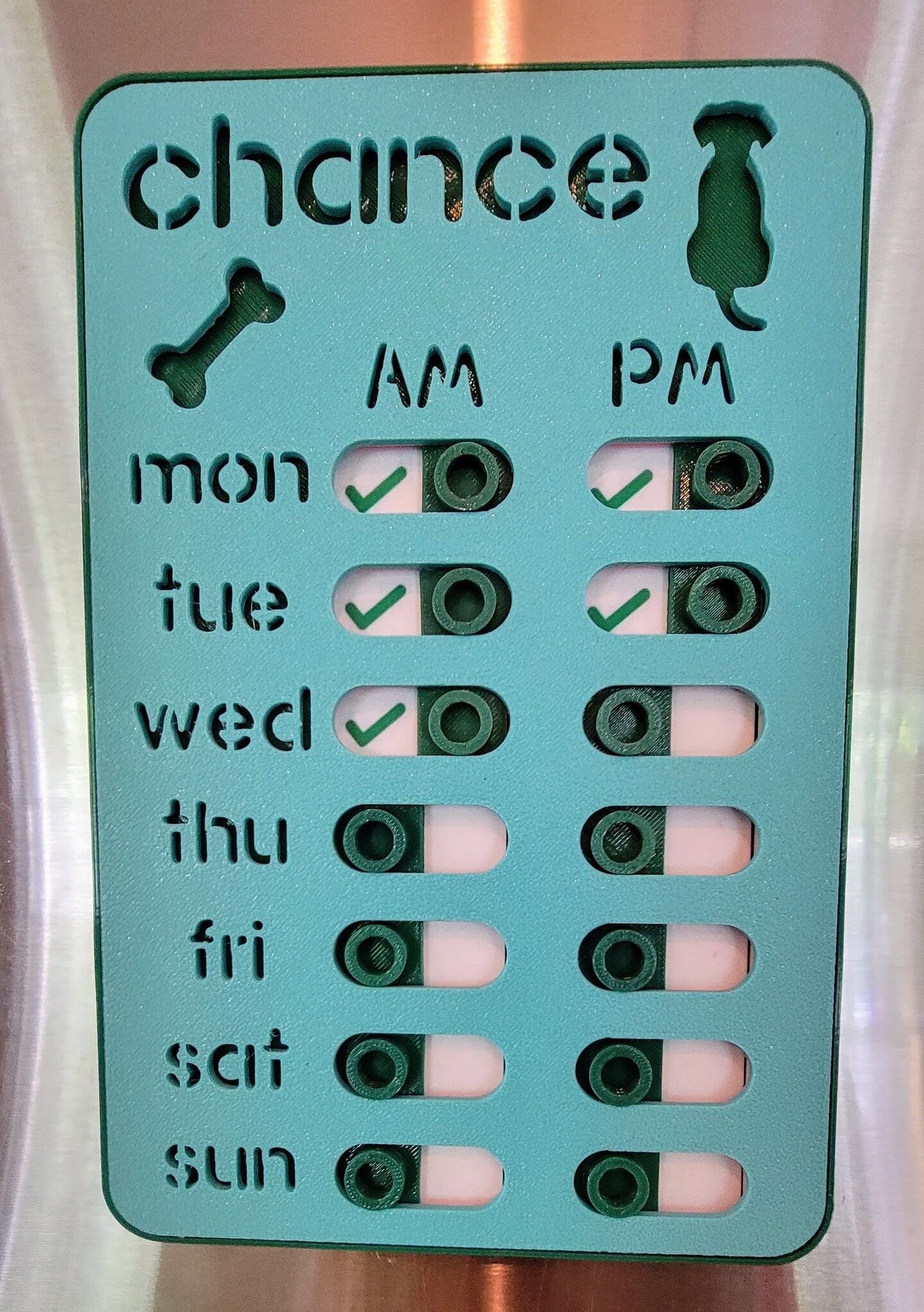 EliteSign Dog Feeding Reminder Sign with Magnet, Pet Feeding Tracker with Have We Been Fed, Acrylic Slider Sign for Fridge, AM PM Feed Chart Sign with Yes No Option, Black with 2