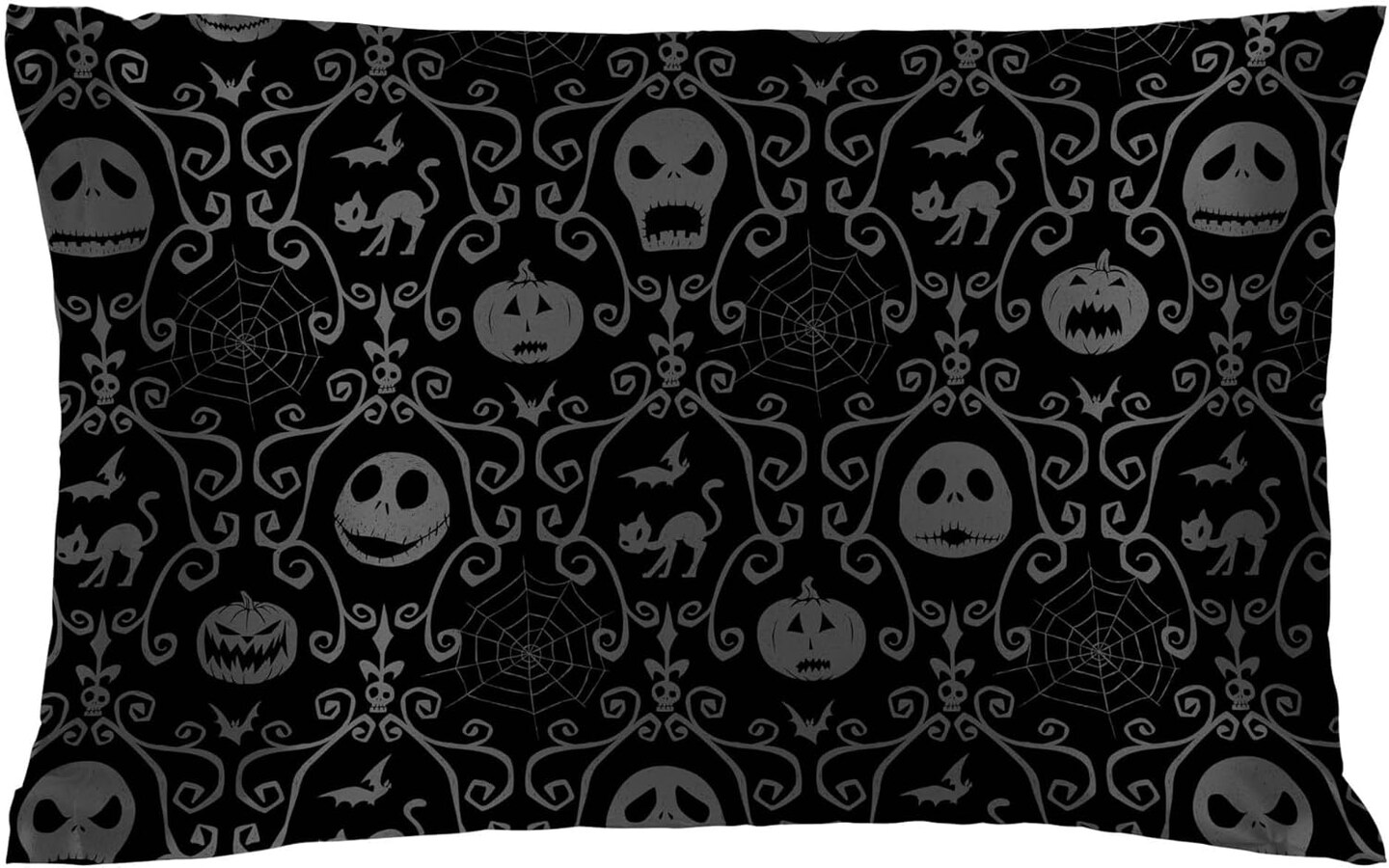 Satin Pillowcase - Standard Size 20x30 Inch Silky Soft Premium Pillow Cover, Black - Nightmare Before Christmas