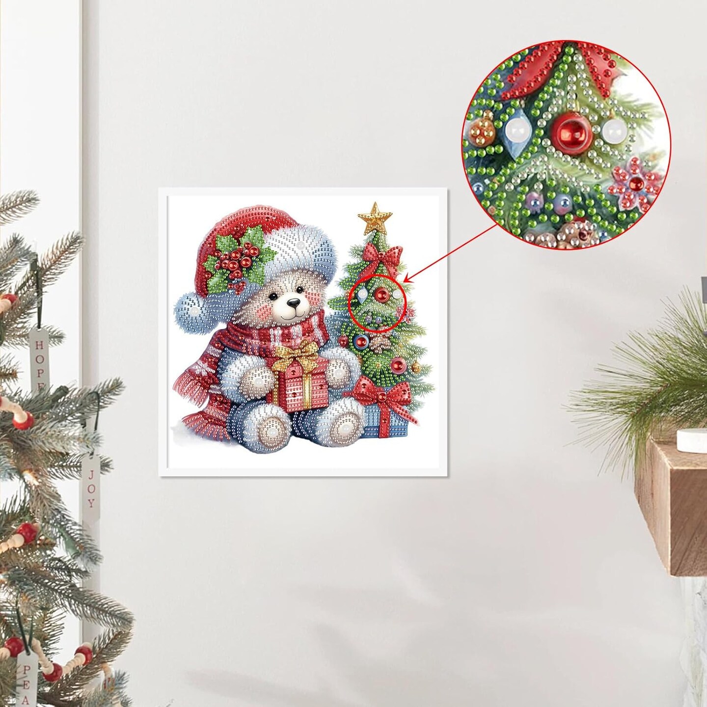 Eiflow DIY Diamant-Malerei Set – Weihnachtsschneemann Als Anhänger, Mit Speziellen Steinen & Werkzeug