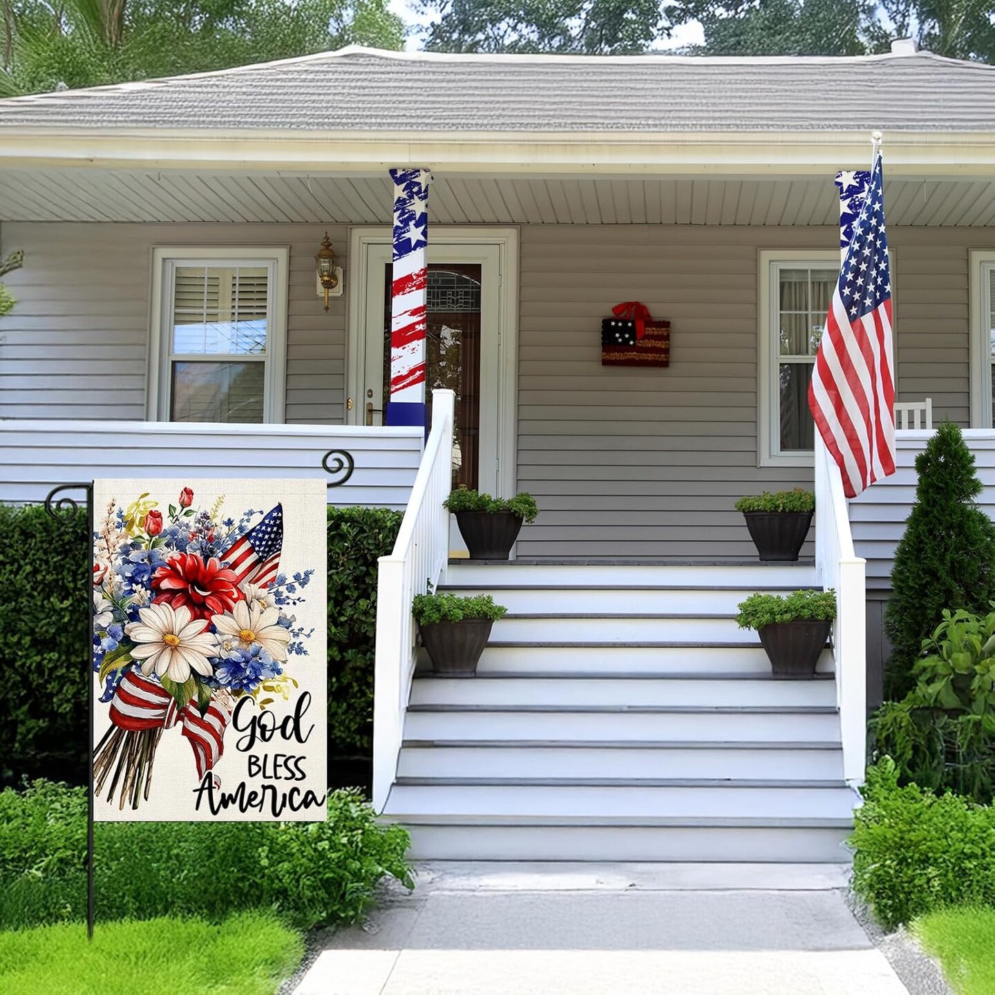 4th of July Garden Flags 12x18 Inch Double Sided