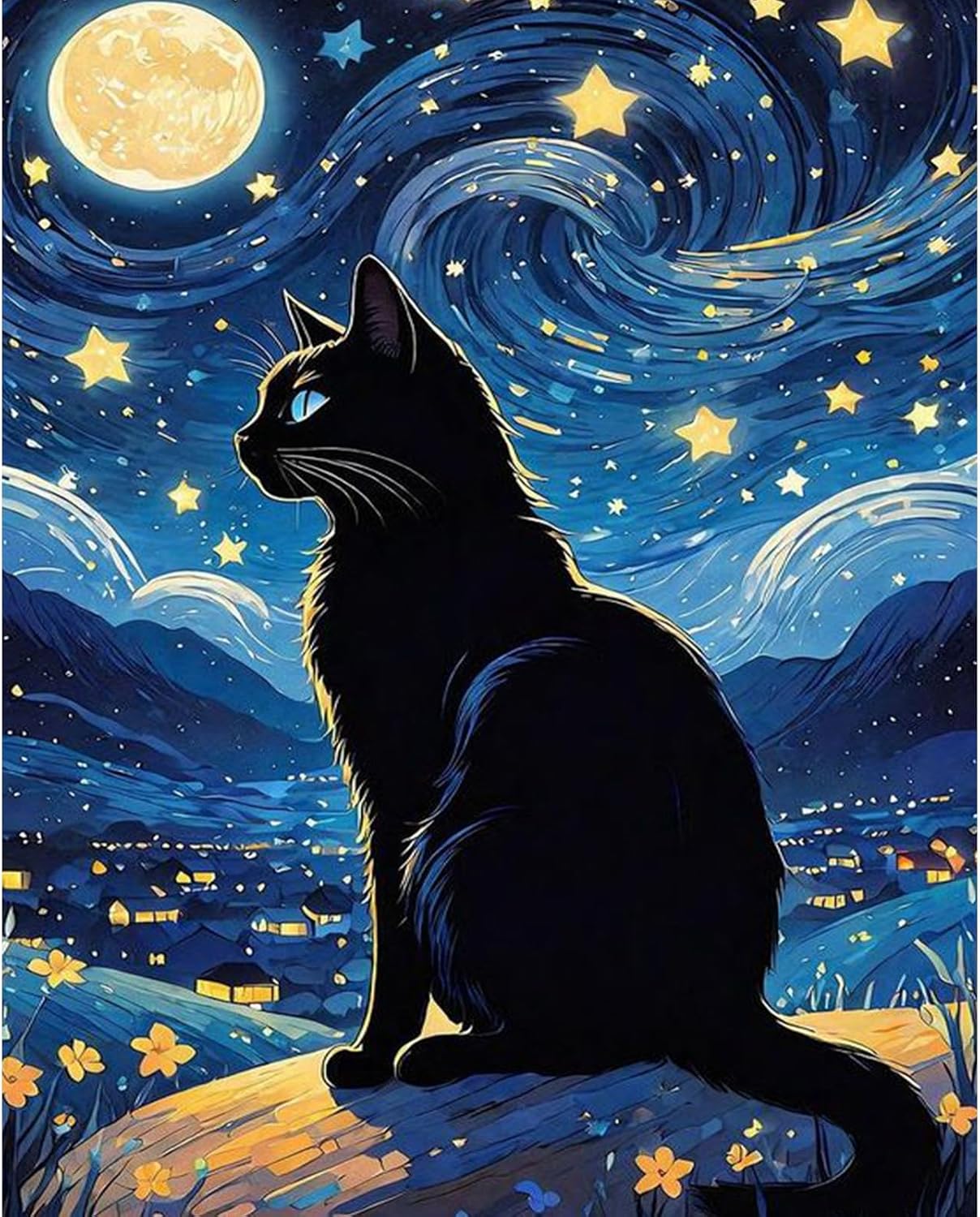 Paint by Numbers Kit for Adults Beginner, Cat Adult Paint by Number Kits on Canvas Without Frame