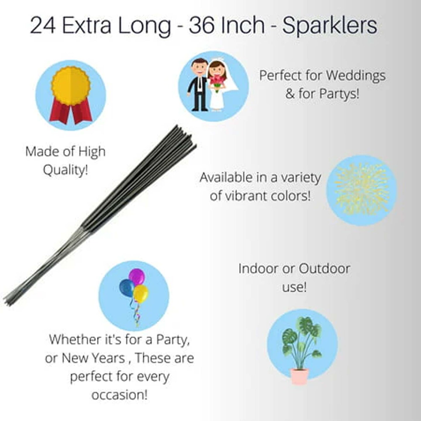 4th of july Gold Wedding Sparklers 32 Count Celebration Favors 20 Inch