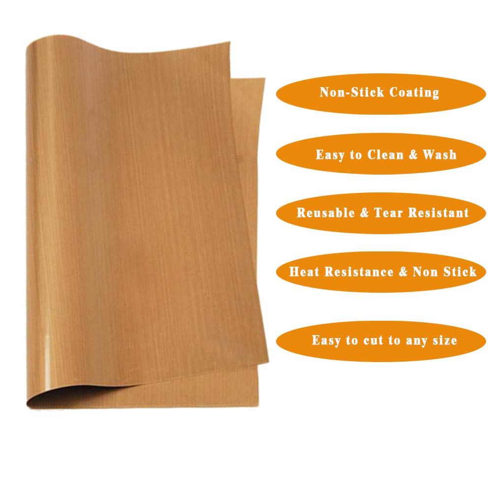 3 Pack PTFE Teflon Sheet 12 x 16&#x22; and 3 Rolls 10mm X 33m Heat Resistant Sublimation Thermal Tape for Heat Press Transfer,Non Stick Paper Reusable Craft Mat,Protects Iron,for Machines