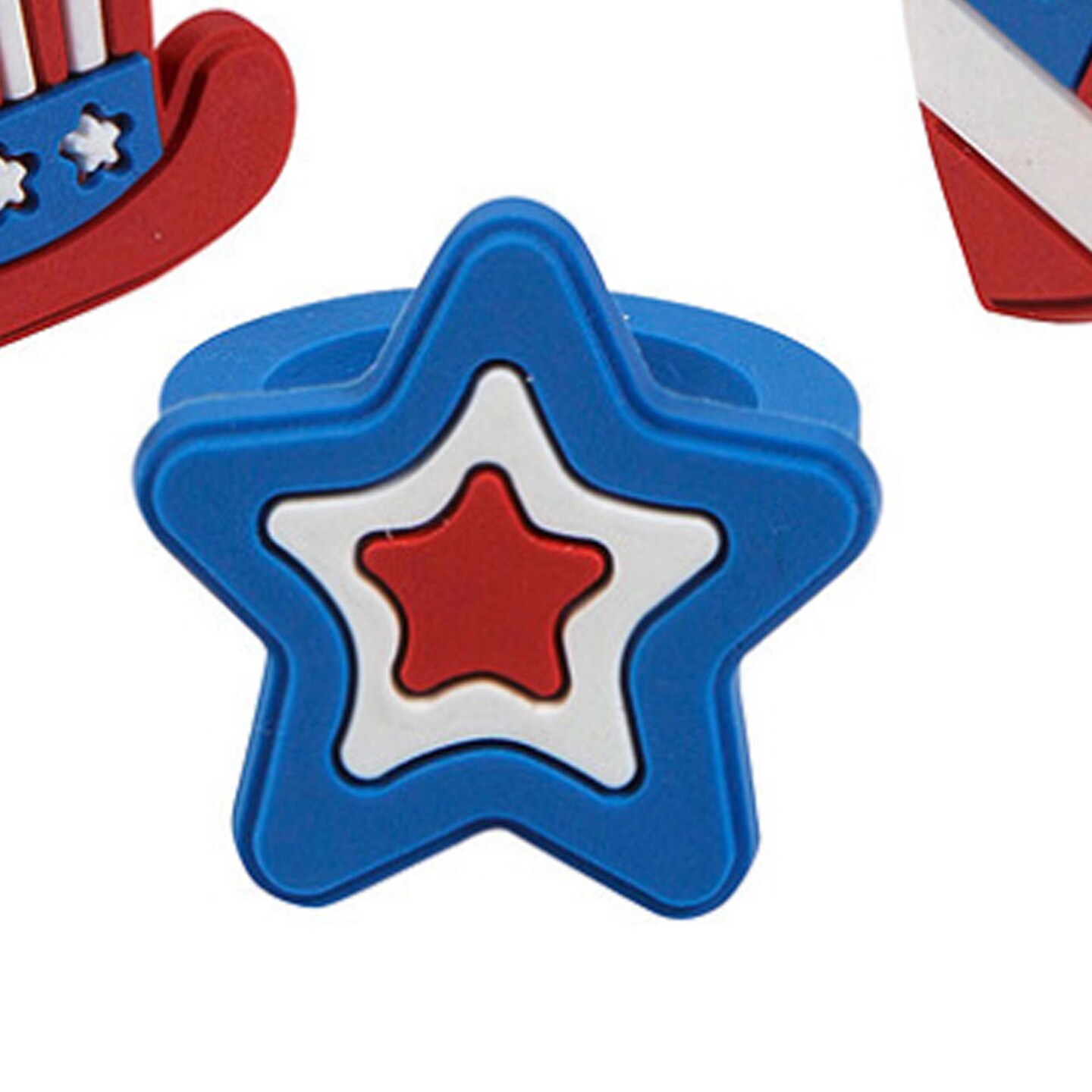 1&#x22; Patriotic Red, White &#x26; Blue Rubber Rings Assortment 24 Pc.