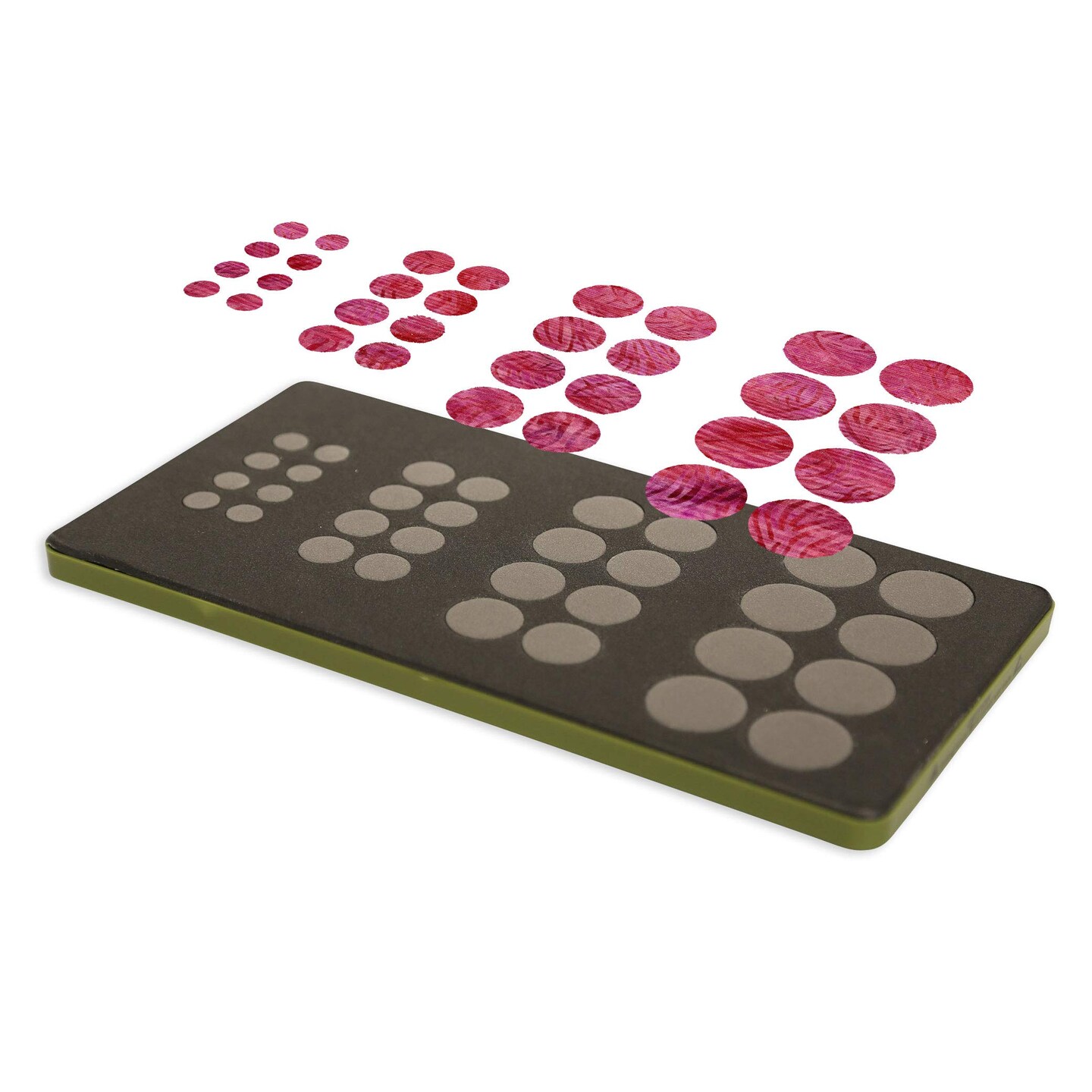 AccuQuilt GO! Circle Quilt Die – 1/2", 3/4", 1", 1 1/4" Fabric Cutting Die for Appliqué Quilting, Requires 6" x 12" Cutting Mat