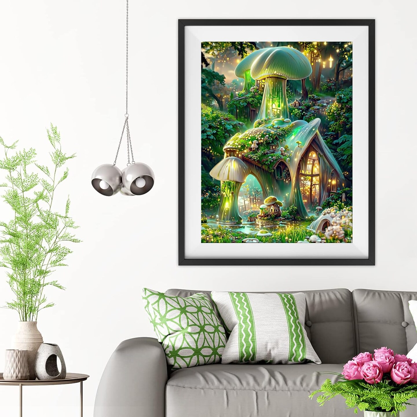 Mushroom Diamond Art Painting Kits for Adults, Fantasy Castle Diamond Art Kits Full Drill DIY Diamond Art Painting Kit