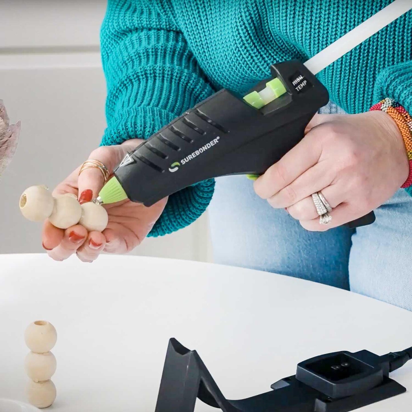 Cordless Hot Glue Gun, High Temperature, Full Size, 60W, 50% More Power - Sturdily Bonds Metal, Wood, Ceramics, Leather &#x26; Other Strong Materials (Specialty Series CL-800F)