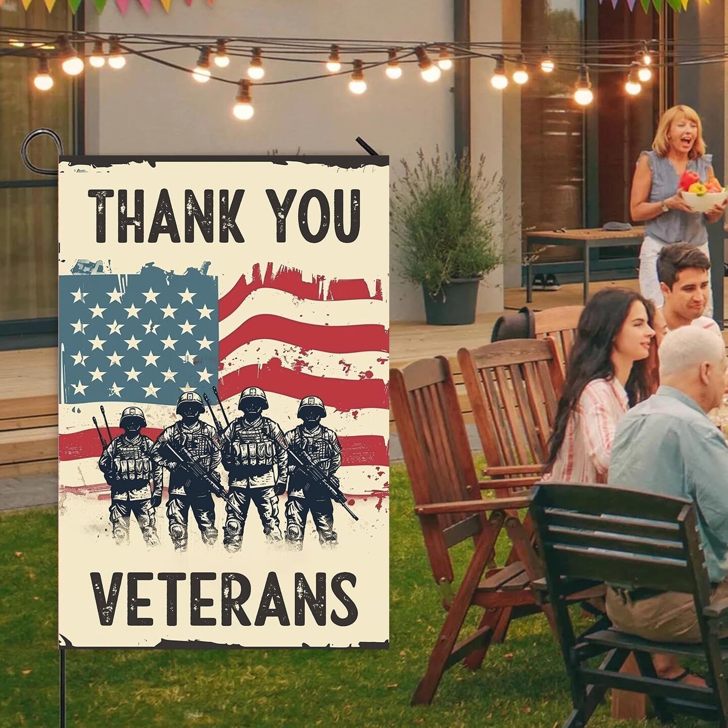 Veterans Day Garden Flag - Printed Double Sided, Thank You Veterans, Patriotic Decorations, Honor Your Hero