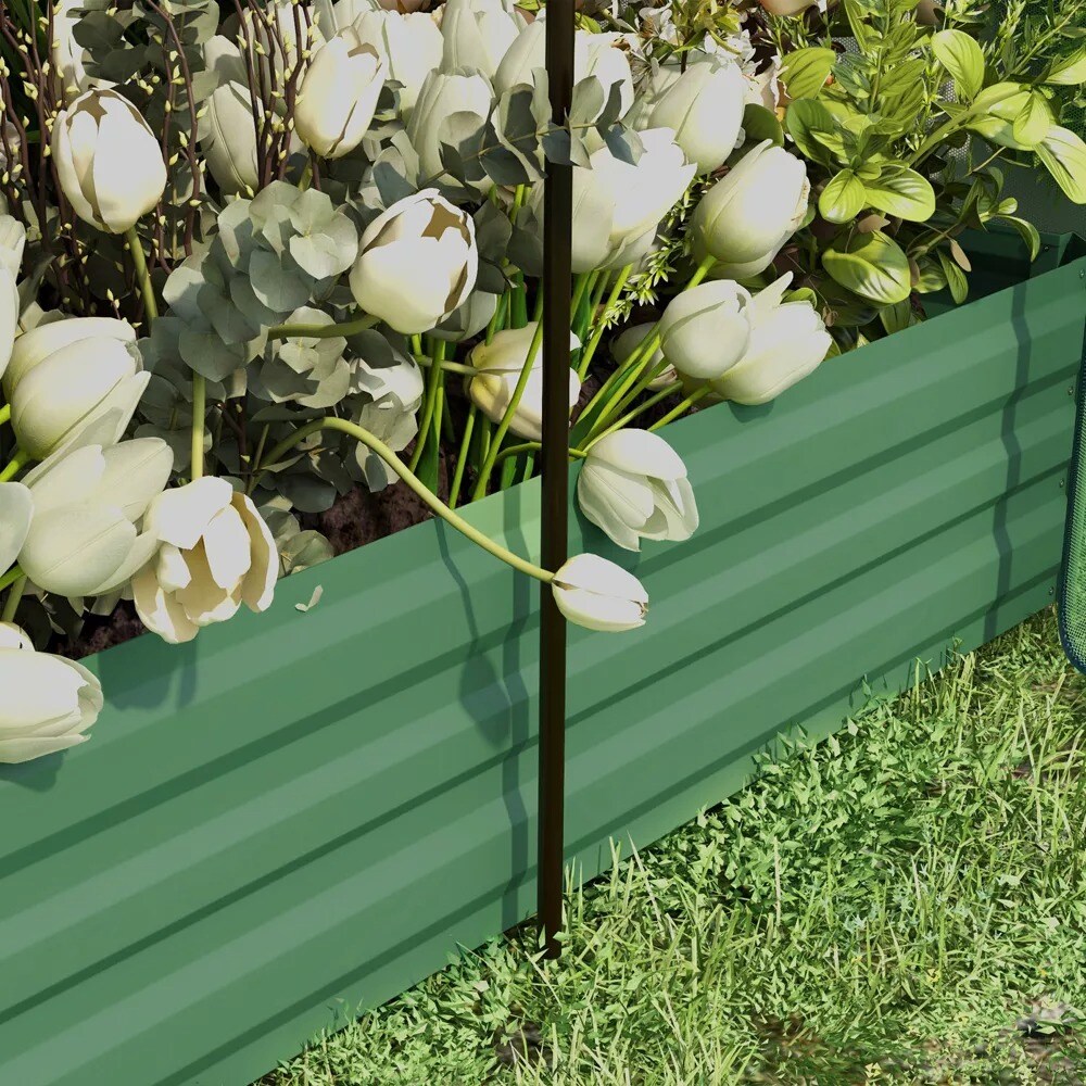 Galvanized Steel Raised Garden Bed with Crop Cage &#x26; Shade Cloth