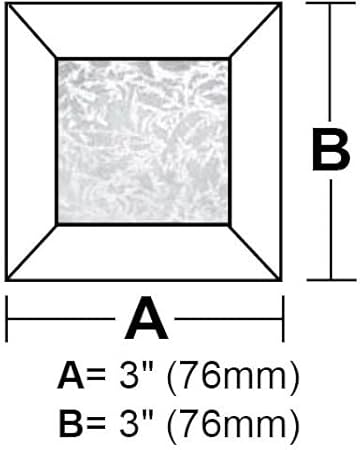 3&#x22; x 3&#x22; Beveled Glass Glue Chip Texture Square - 4.7MM - 10 Pack