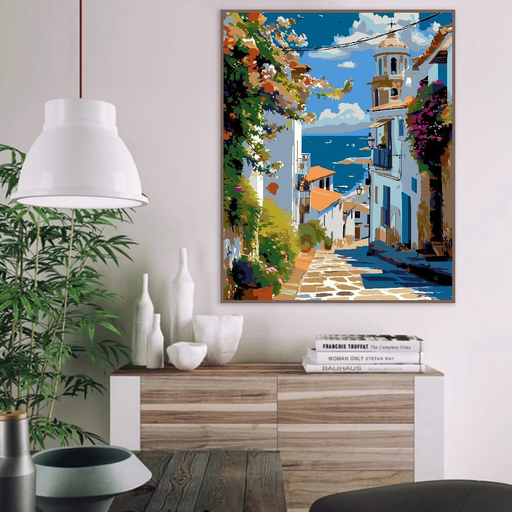 Paint by Numbers Kit for Adults, Scenery Paint by Numbers on Canvas for Beginners, Acrylic Easy Painting Number Kits, Gift Home Wall Decor 16x20 Inch