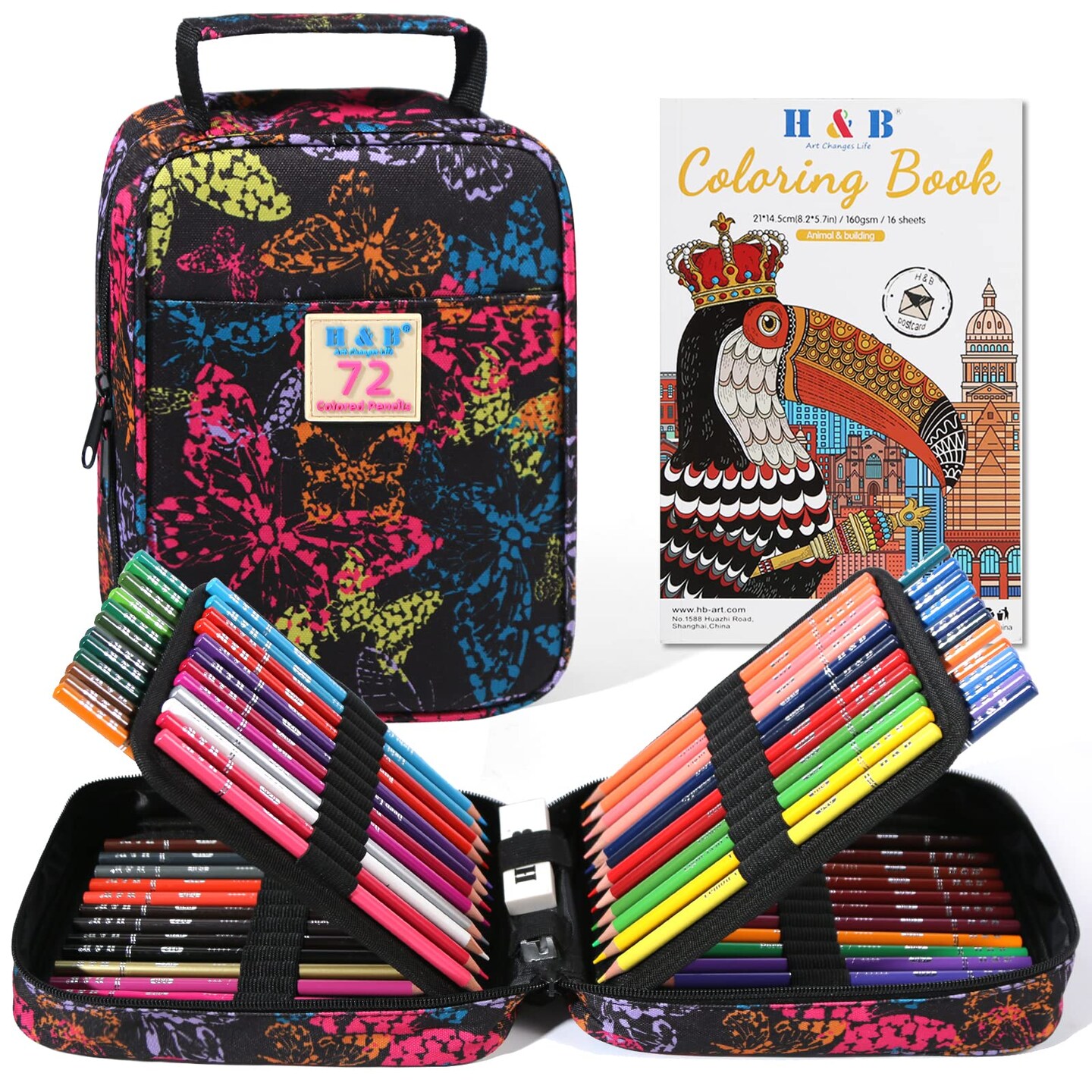 72-Color Colored Pencils Set with Coloring Book, Eraser, and Sharpener - Perfect for Drawing and Coloring - Soft Oil-Based Cores Ideal for Adults and Beginners