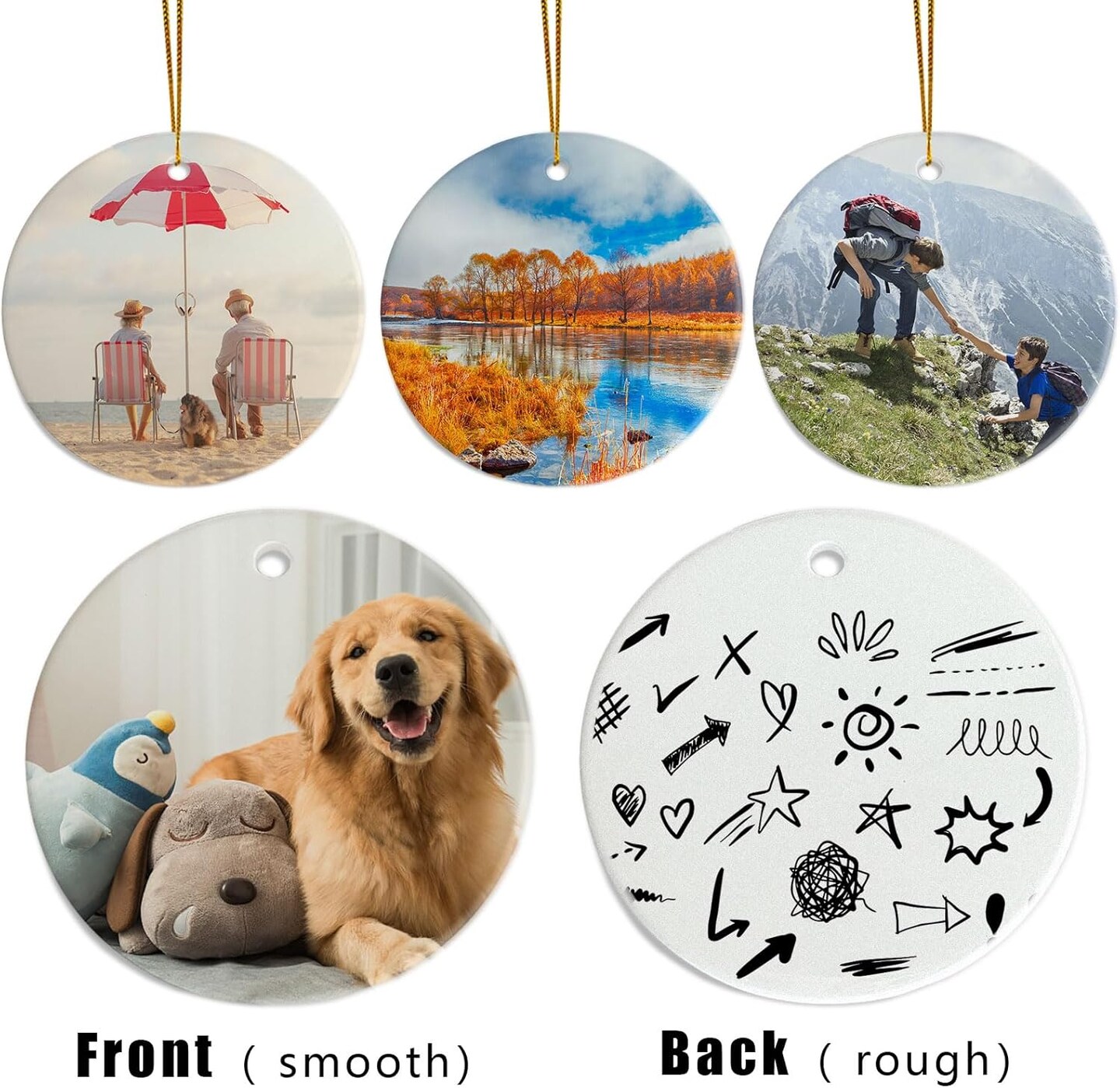 Sublimation Ceramic Ornaments – Bulk White Round Porcelain Blanks for Heat Press, Personalized Christmas Tree Keepsakes, DIY Holiday Crafts and Decorations