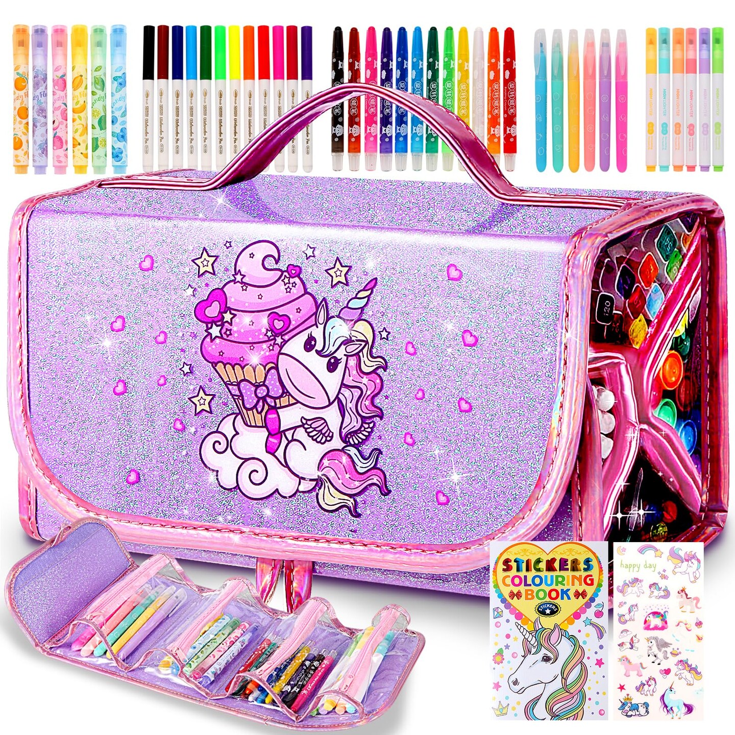 50 Pcs Fruit Scented Washable Markers Set for Girls 4-8, Unicorn ...
