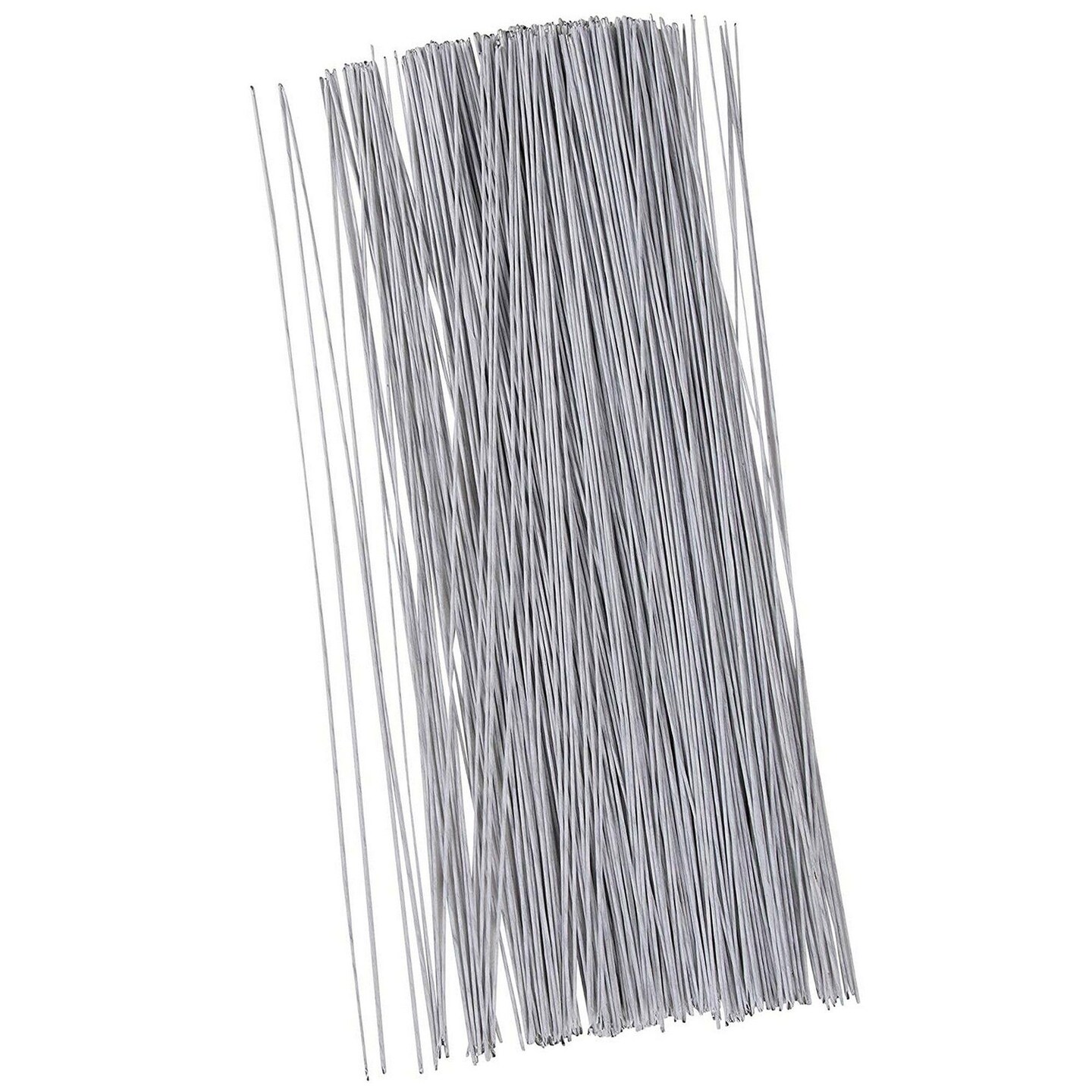 Juvale 300 Pieces White 18 Gauge Floral Wire Stems for DIY Crafts, Artificial Flower Arrangements (16 In)