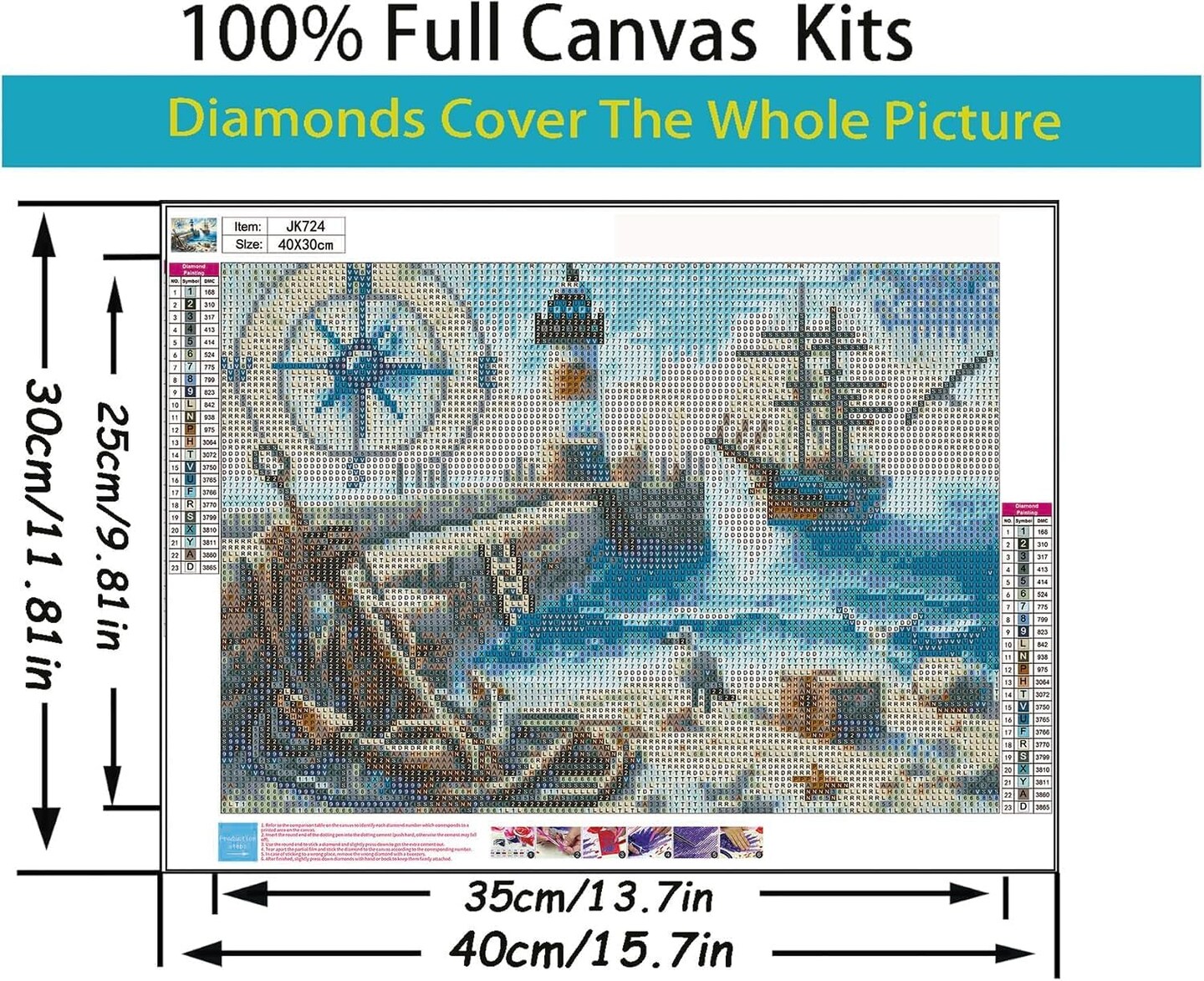 Diamond Art Kits for Adults Lighthouse Sandy Beach Landscape 5D Diamond Painting Kits for Adults Beginner