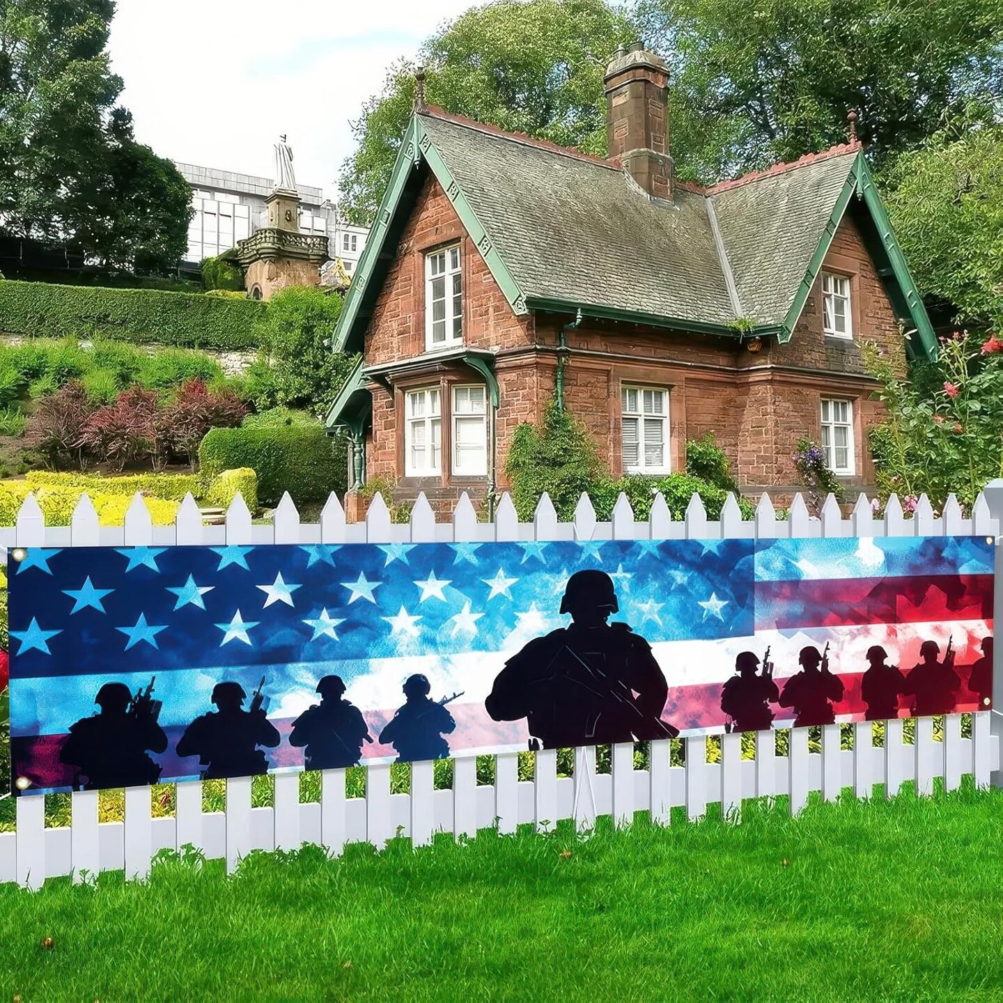 Veterans Day American Independence Day Decorations 118 x 20 inch Thank You Veterans Outdoor Decorations and Supplies for Home Party 4th of July Independence Day