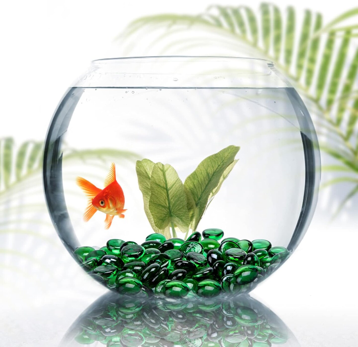 1LB Green Flat Glass Marbles, Premium Colored Gems Fish Bowl Marbles Decorative Mosaic Glass Pebbles Floral Smooth Stones for Vases Aquarium Home Decor