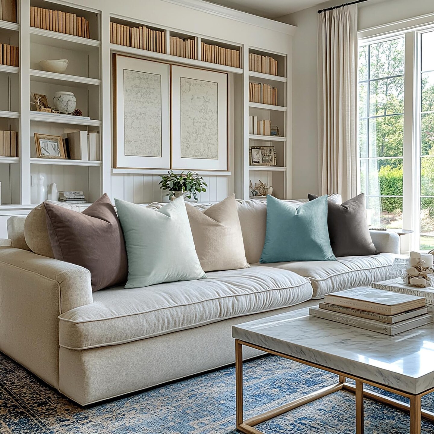 Velvet Throw Pillow Covers 18×18 Inch, 2-Pack – Cream White Soft Solid Cushion Covers for Modern Luxury Home Décor, Sofa, Couch, Bedroom, Living Room, or Car