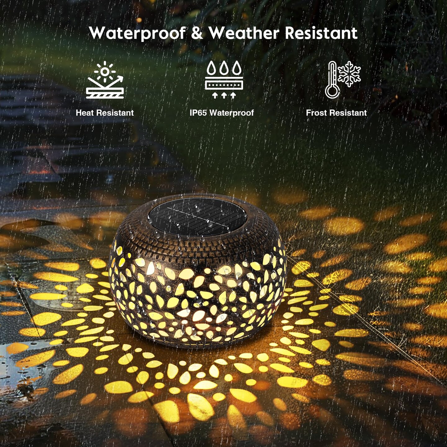 Solar Lanterns Waterproof Outdoor Decor: 2 Pack Hollow Out Retro Metal Solar Lights, Unique Gardening Gifts for Women Mom, Outside Garden Yard Porch Lawn Indoor Tabletop Decorations, 2 Lighting Colors