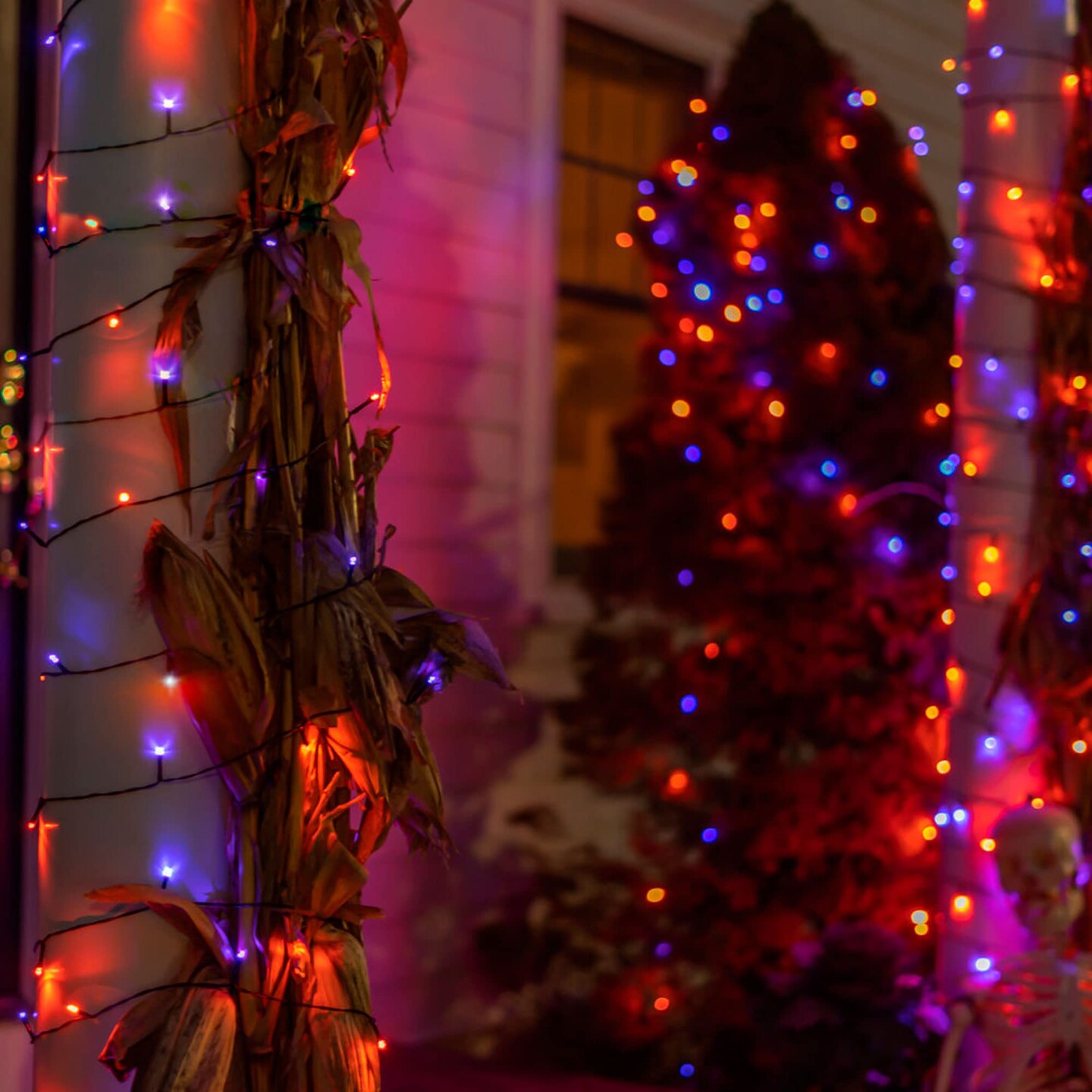 164FT 500 LED Halloween Lights, 8 Modes Waterproof Plug in String Lights for Halloween Indoor Outdoor Yard Party Wedding Garden Home Decorations (Purple &#x26; Orange)