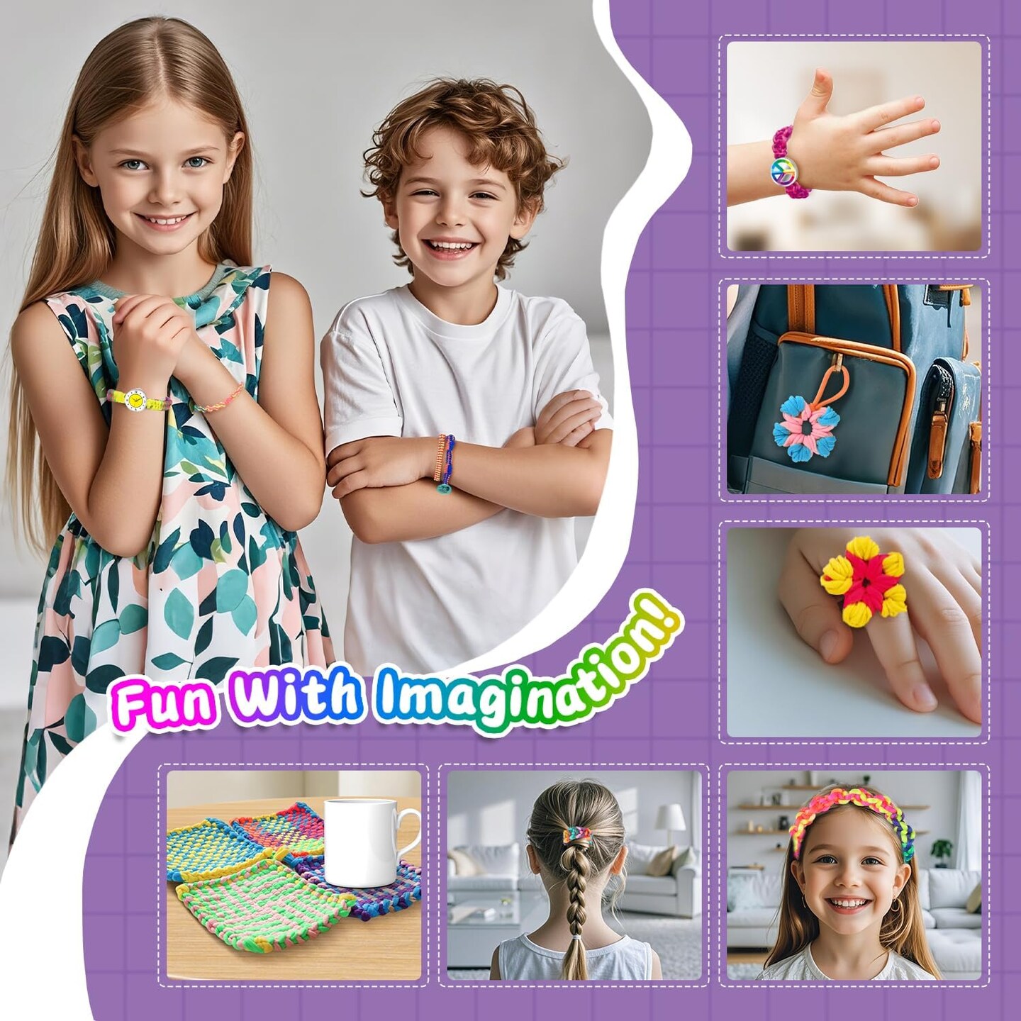 Weaving Loom Kit Toys for Kids and Adults,DIY Arts and Crafts String Maker Tool,Kids Travel Activity Set Ideal Gifts