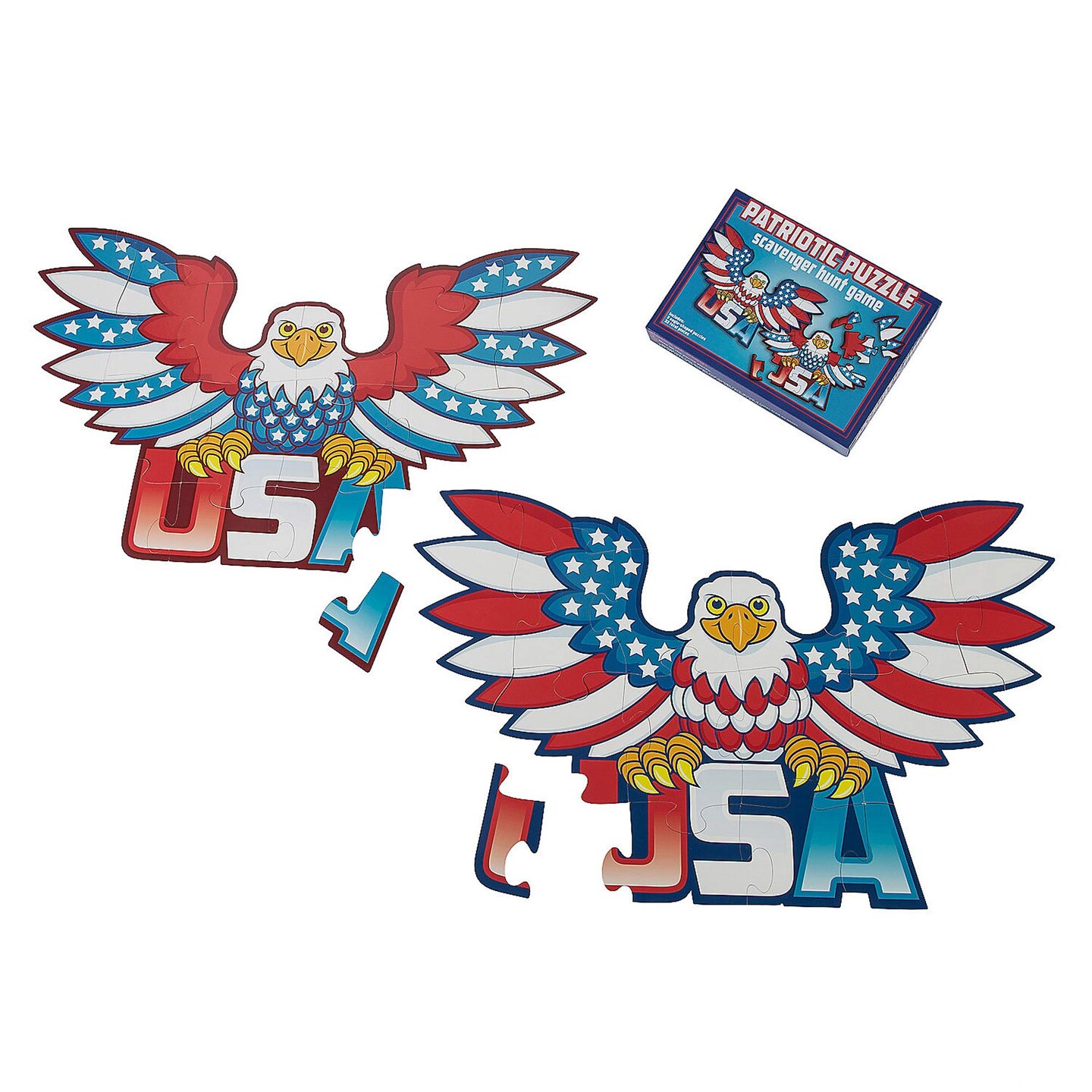 4th of July Patriotic Puzzle Scavenger Hunt Game