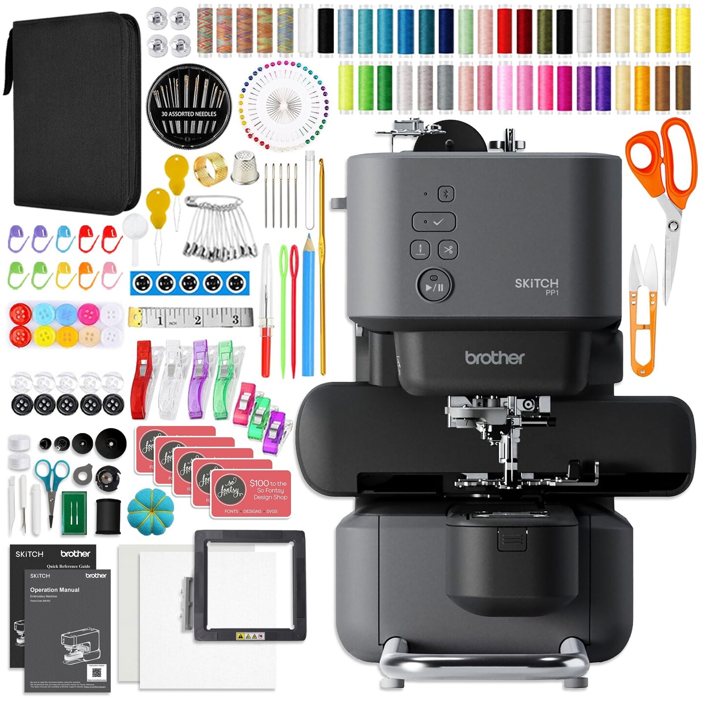 Brother Skitch PP1 4" x 4" Embroidery Machine with 200+ Accessory Kit