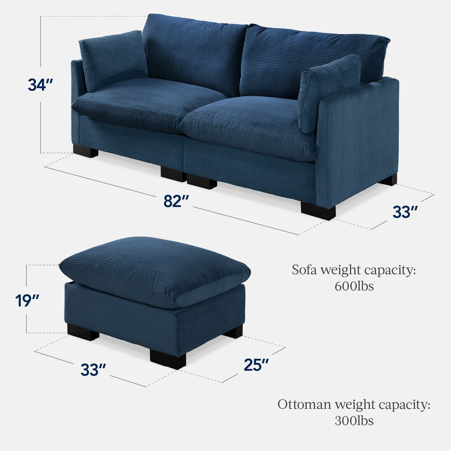 Best Choice Products 82in Modular Sectional Pillowtop Sofa w/ Ottoman &#x26; Storage