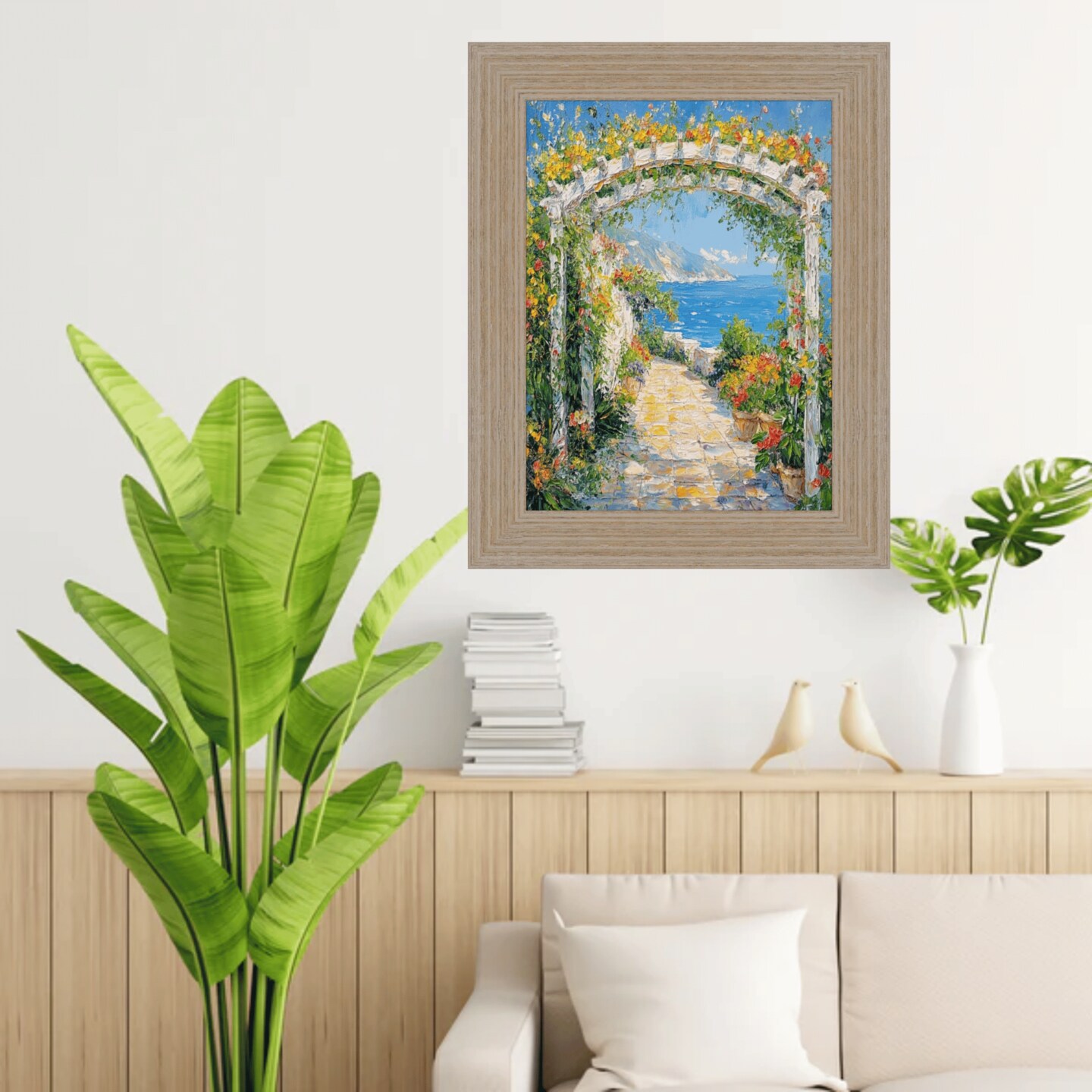 Wide Rustic Light White Grain Wood Picture Frame 13x19 frame