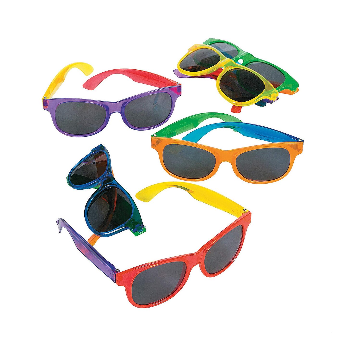 Adults Bright Transparent Sunglasses 12 Pieces