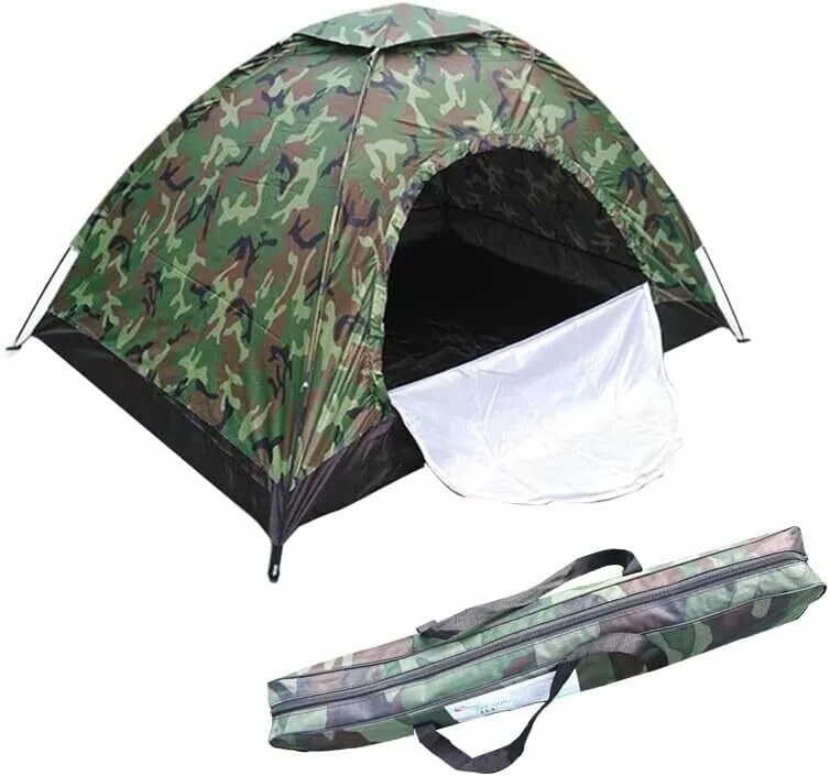 2Person Camping Tent Camouflage Patterns Backpacking with Carry Bag
