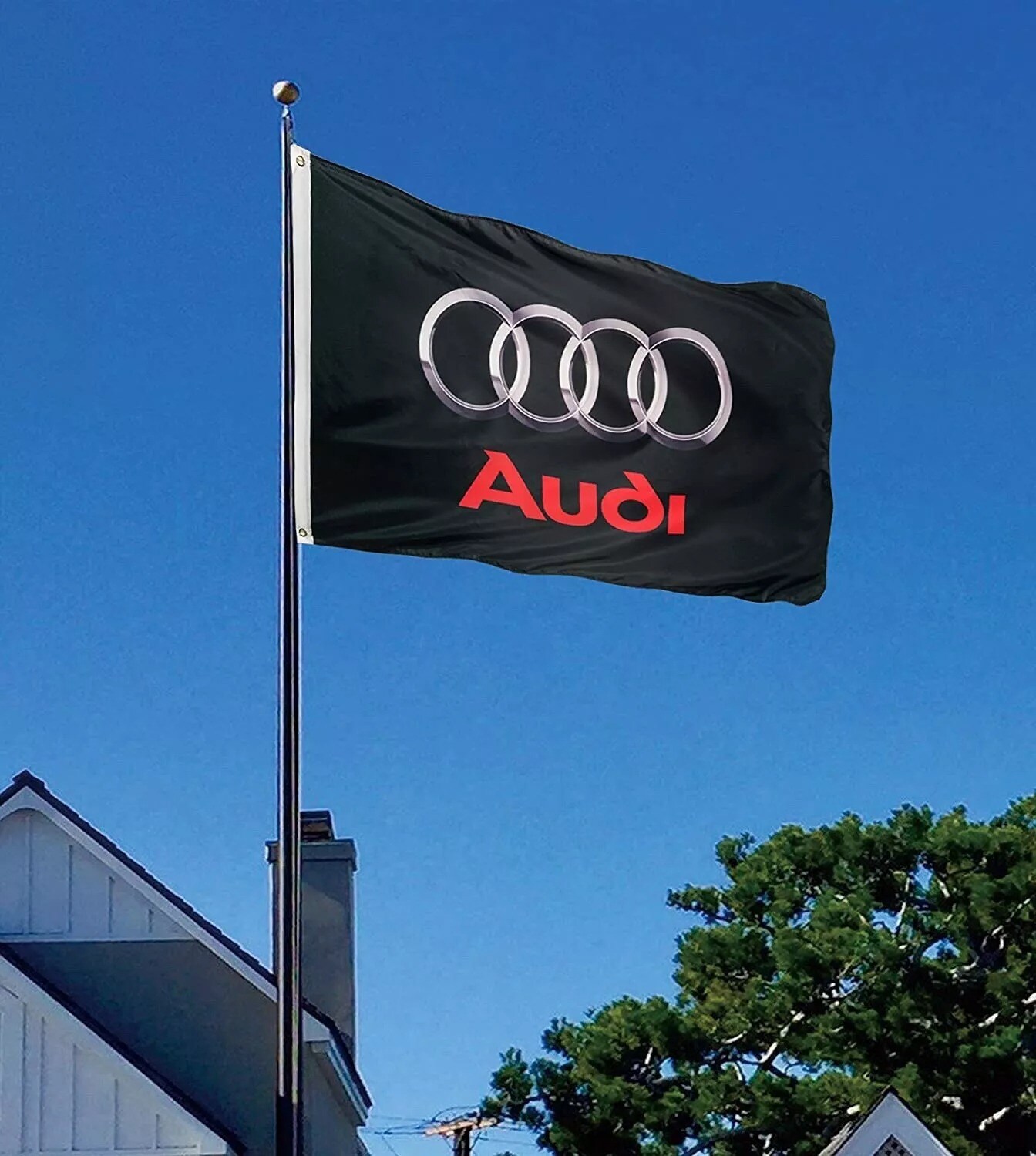 Audi Racing Car Logo Flag 3x5FT Banner Black Garage Wall Banner