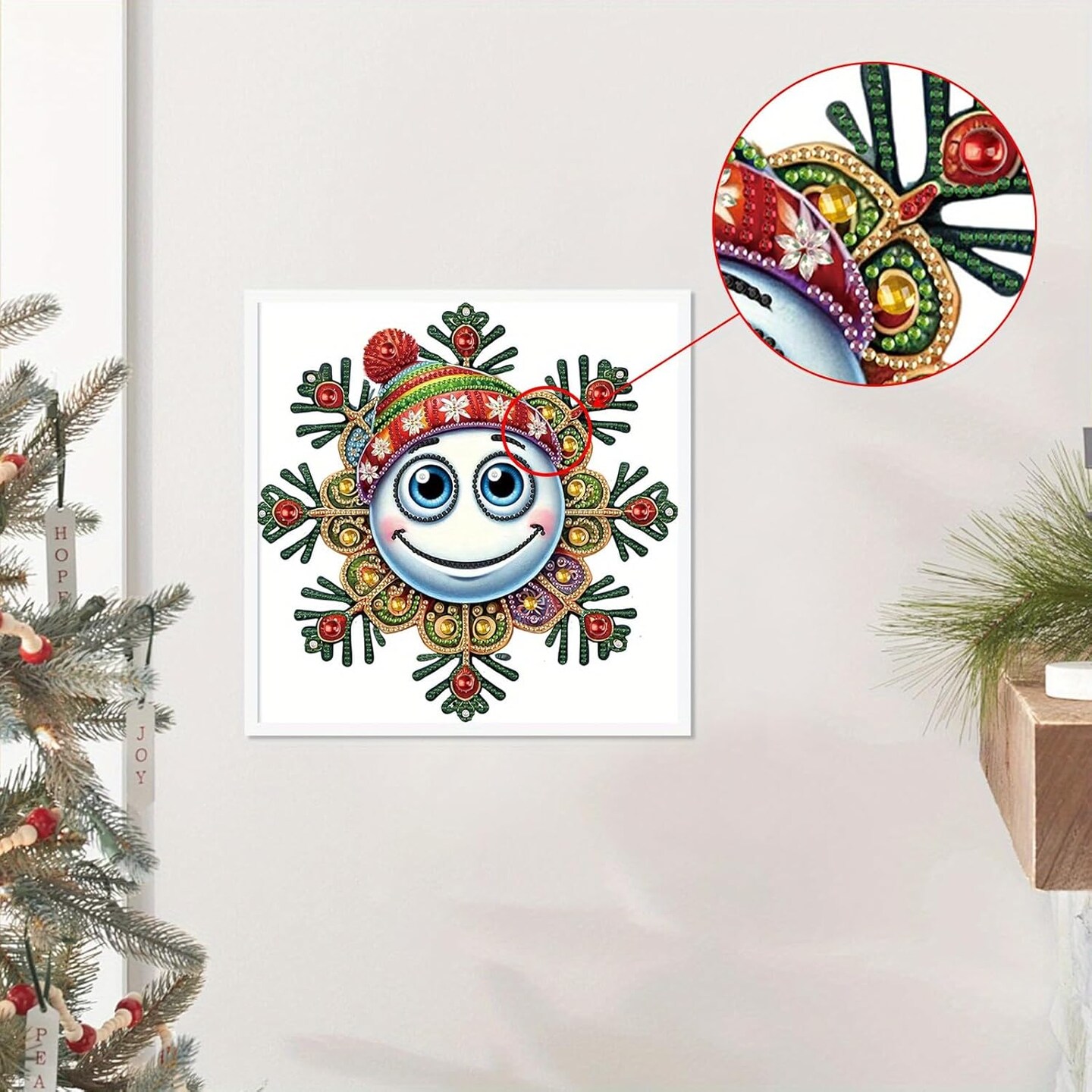 Smiling Snow Globe Diamond Painting Kit – 5D Special Diamond DIY Crystal Rhinestone Craft for Adults, Christmas Home Wall Decor