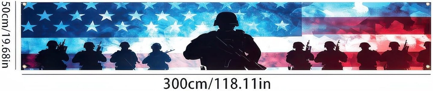 Veterans Day American Independence Day Decorations 118 x 20 inch Thank You Veterans Outdoor Decorations and Supplies for Home Party 4th of July Independence Day