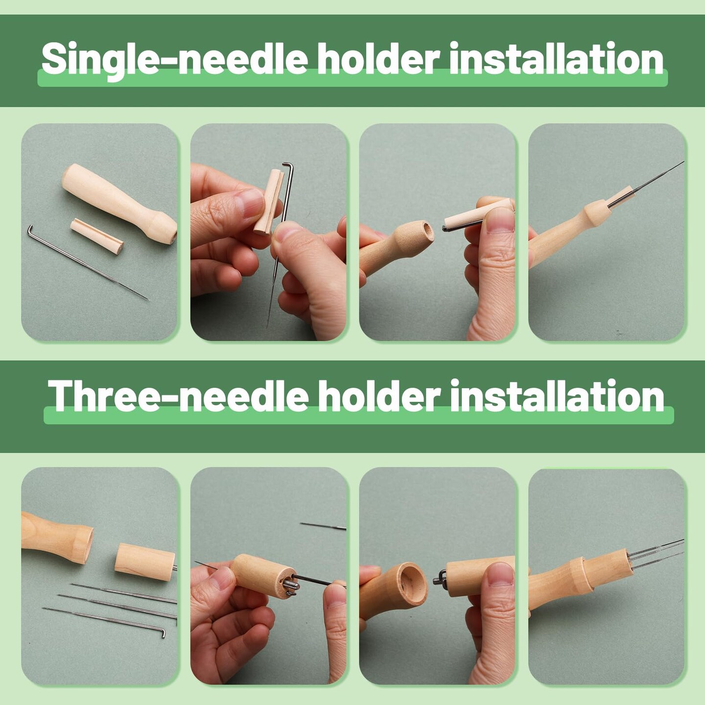 Felting Kit - Complete Wool Felting Tools with 4 Sizes Needles and Needle Bottle Holders