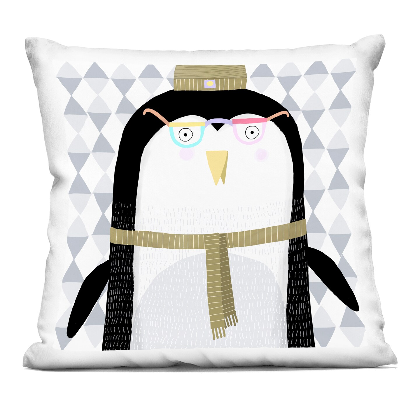 Stupell Industries Penguin in Beanie Hat Decorative Printed Throw Pillow, design by Carla Daly, 18 x 7 x 18