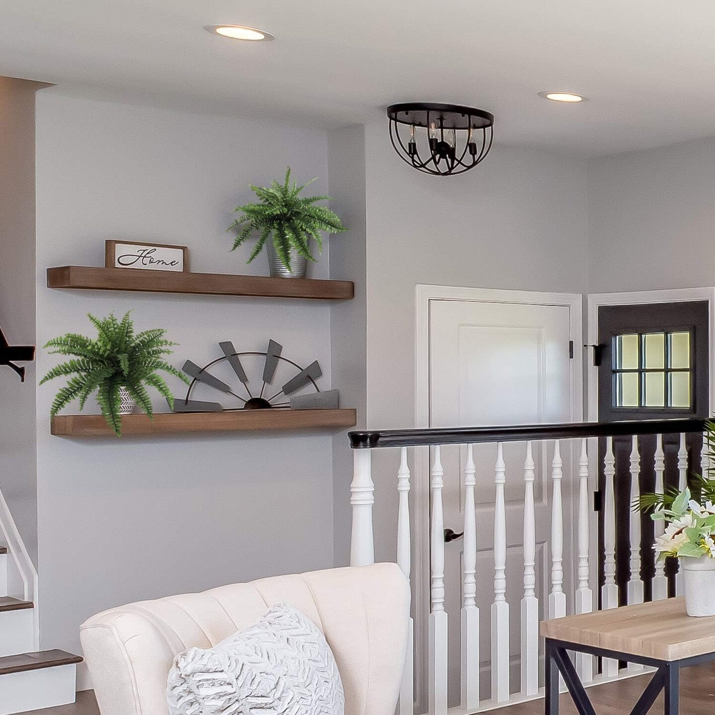 32&#x22; Boston Fern Plant with 48 Realistic Silk Fronds &#x2013; Lush Faux Greenery for Home &#x26; Office