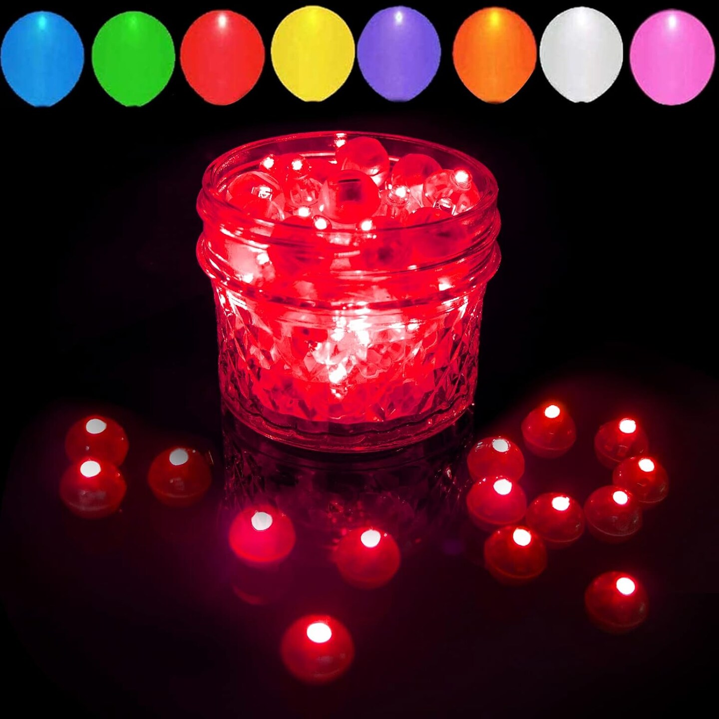 100 Pcs Red LED Balloon Light, Mini Led Lights Small Round Ball Lamp For Paper Lantern Balloon Indoor Outdoor Party Event Fun Birthday Party Wedding Decoration Supplies