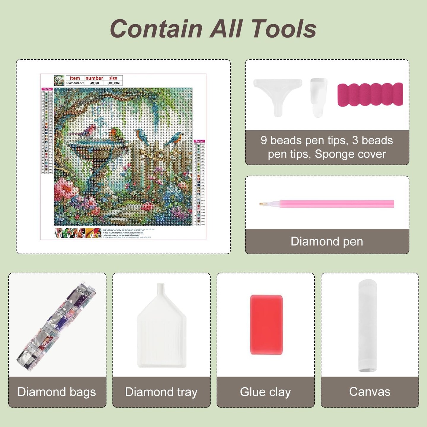 Landscape Diamond Painting Kits for Adults, 5D DIY Diamond Art Kits for Beginners, Full Drill Diamond Painting Kits for Home Wall Decor, Bird,